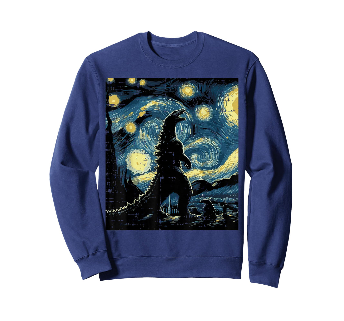 Japanese Monster Starry Night Funny Painting Men Women Kids T-Shirt