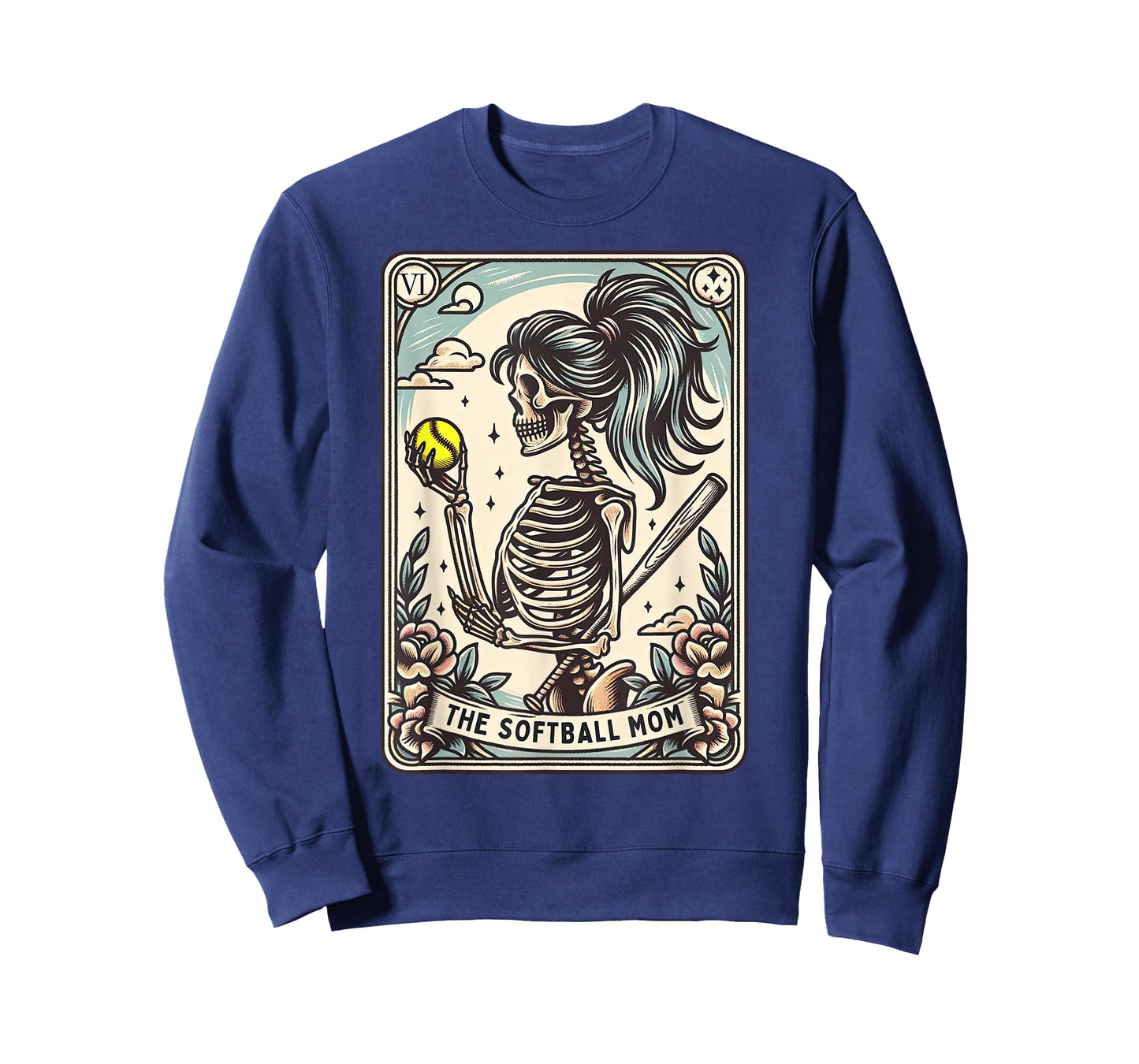 Softball Mom Tarot Card Skeleton Softball Mama Mothers Day T-Shirt