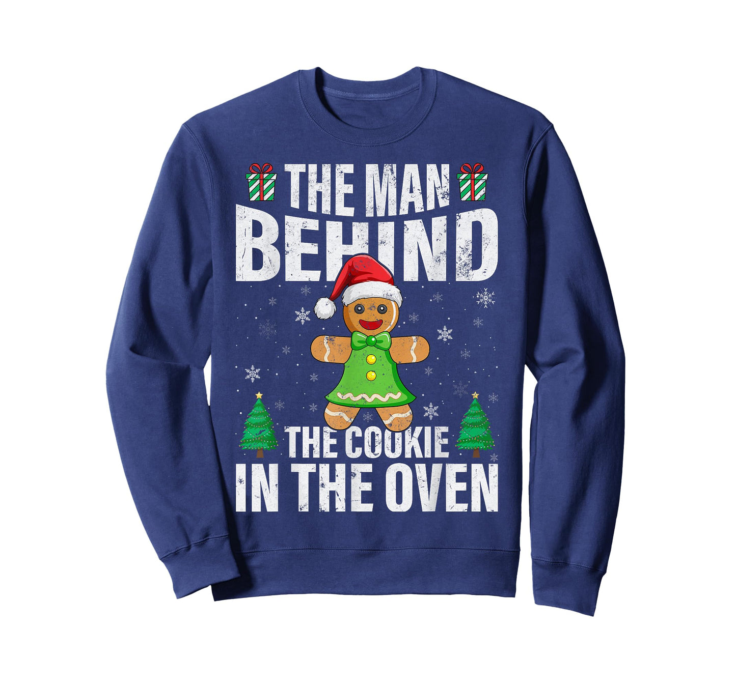 Christmas Pregnancy Man Behind Cookie Dad to Be Xmas Pajamas T-Shirt