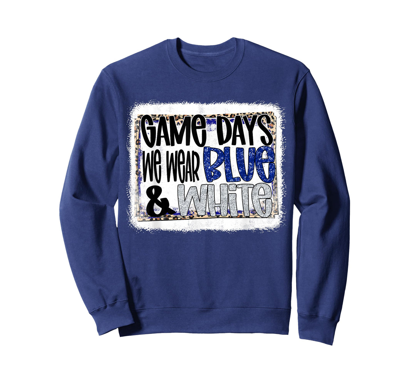 On Gameday Football We Wear Blue And White School Spirit T-Shirt