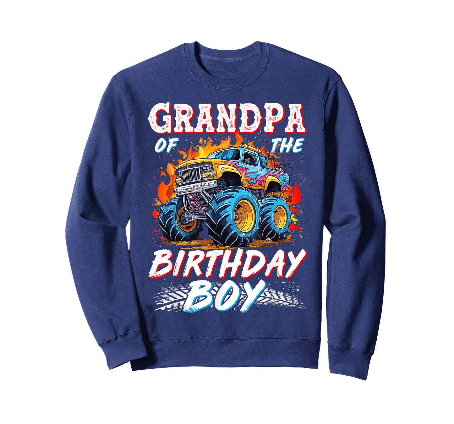 Grandpa of The Birthday Boy Monster Truck Birthday T-Shirt