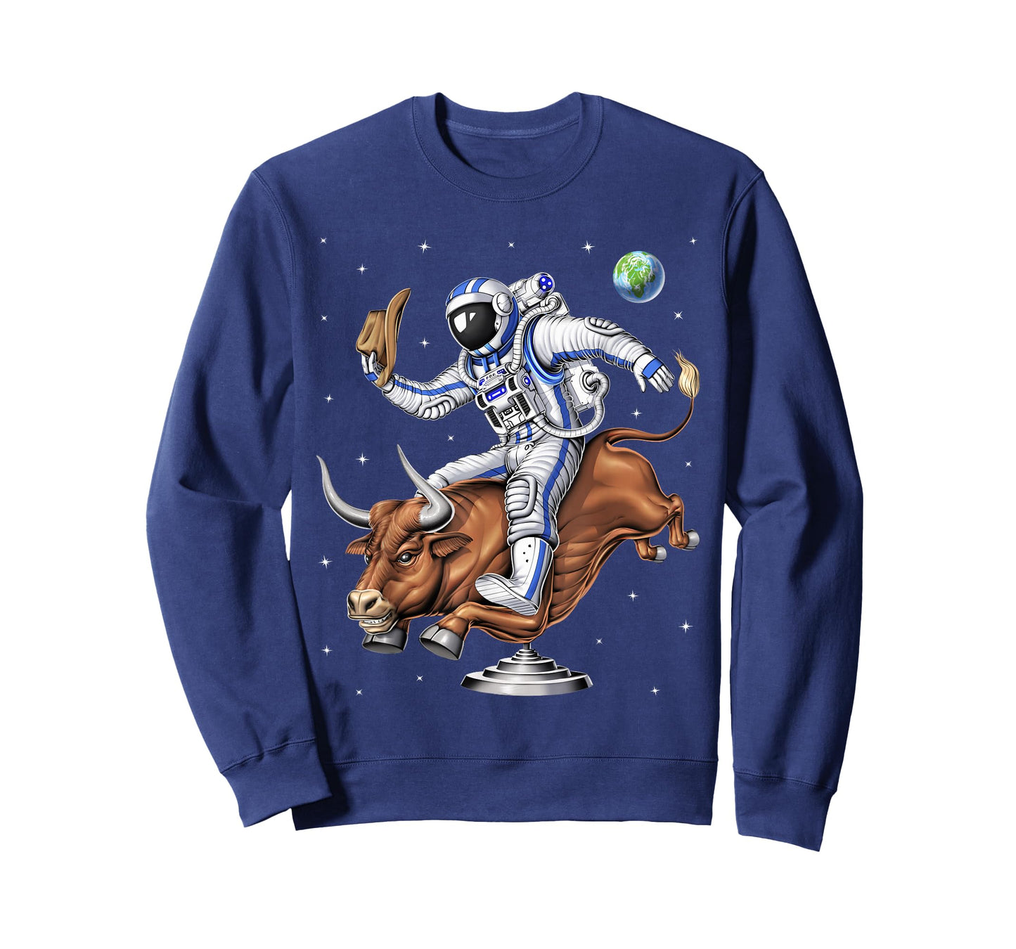 Space Astronaut Cowboy Riding Rodeo Bull Western Country T-Shirt