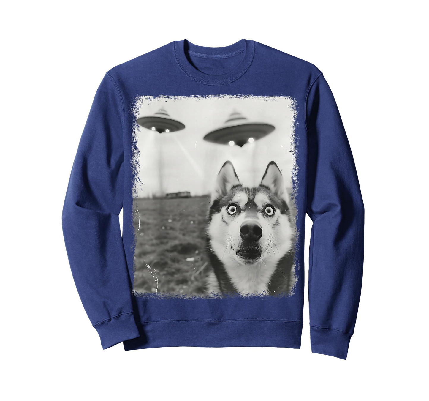 Siberian Husky Dog UFO Alien Extraterrestrial Selfie T-Shirt