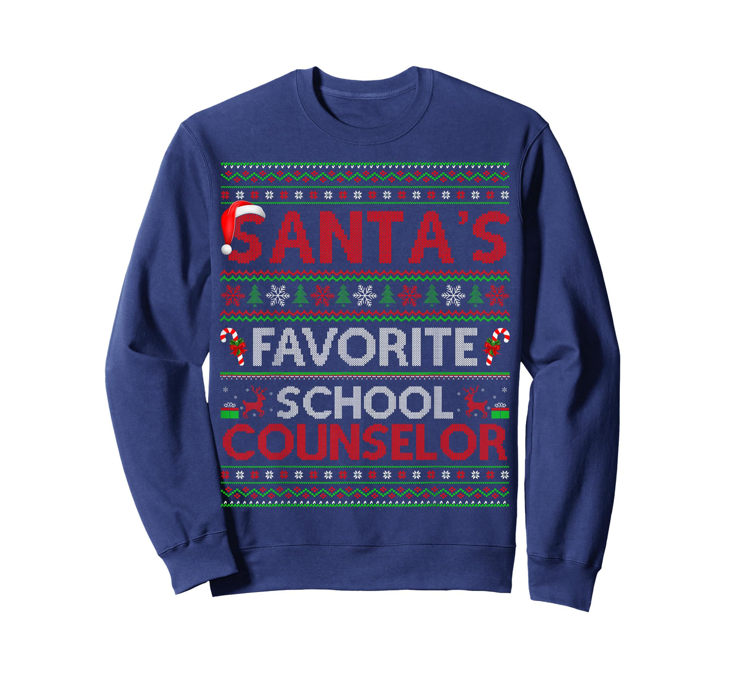 Santa Favorite School Counselor Ugly Christmas Sweaters Xmas T-Shirt