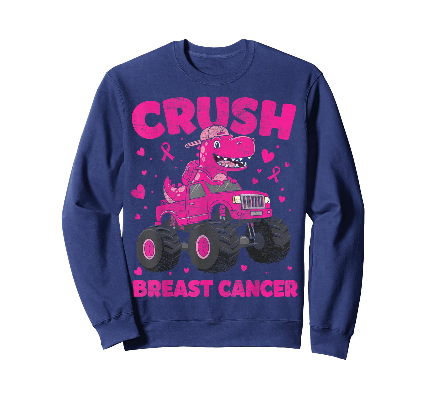 Crush Breast Cancer Awareness Monster Truck Toddler Boy Kids T-Shirt