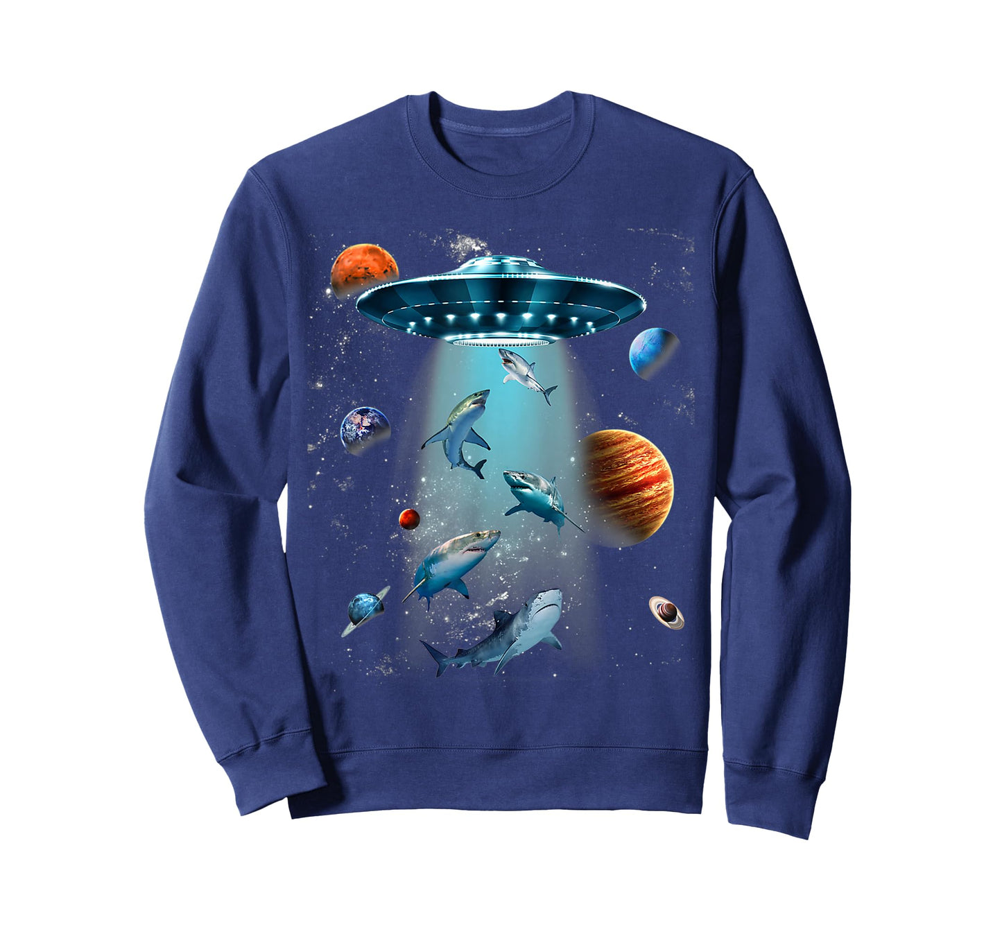 Galaxy Fish shark Space UFO Alien Stars Sea Ocean Sharks T-Shirt