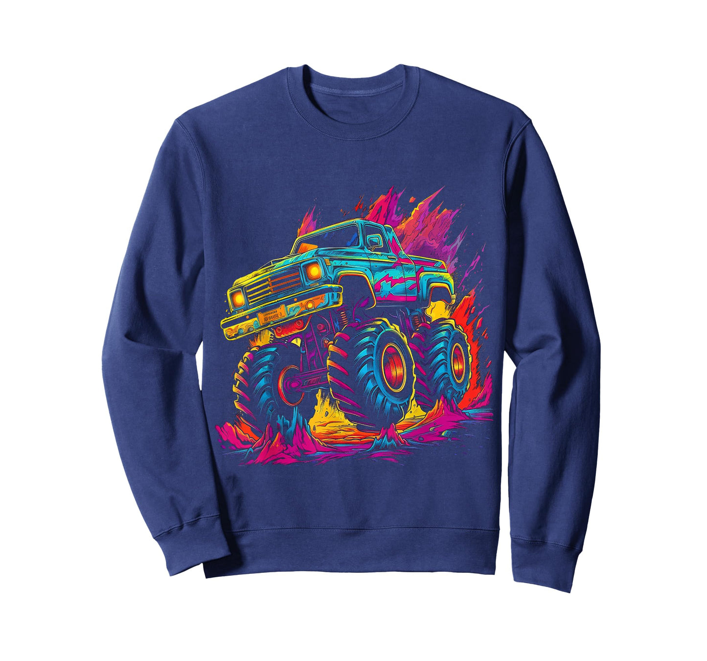 Retro Vintage Monster Truck Retro Sunset Monster Truck Boys T-Shirt