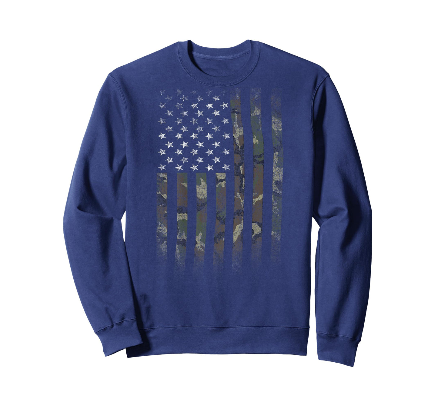 Camo American Flag Distressed (on Back) T-Shirt