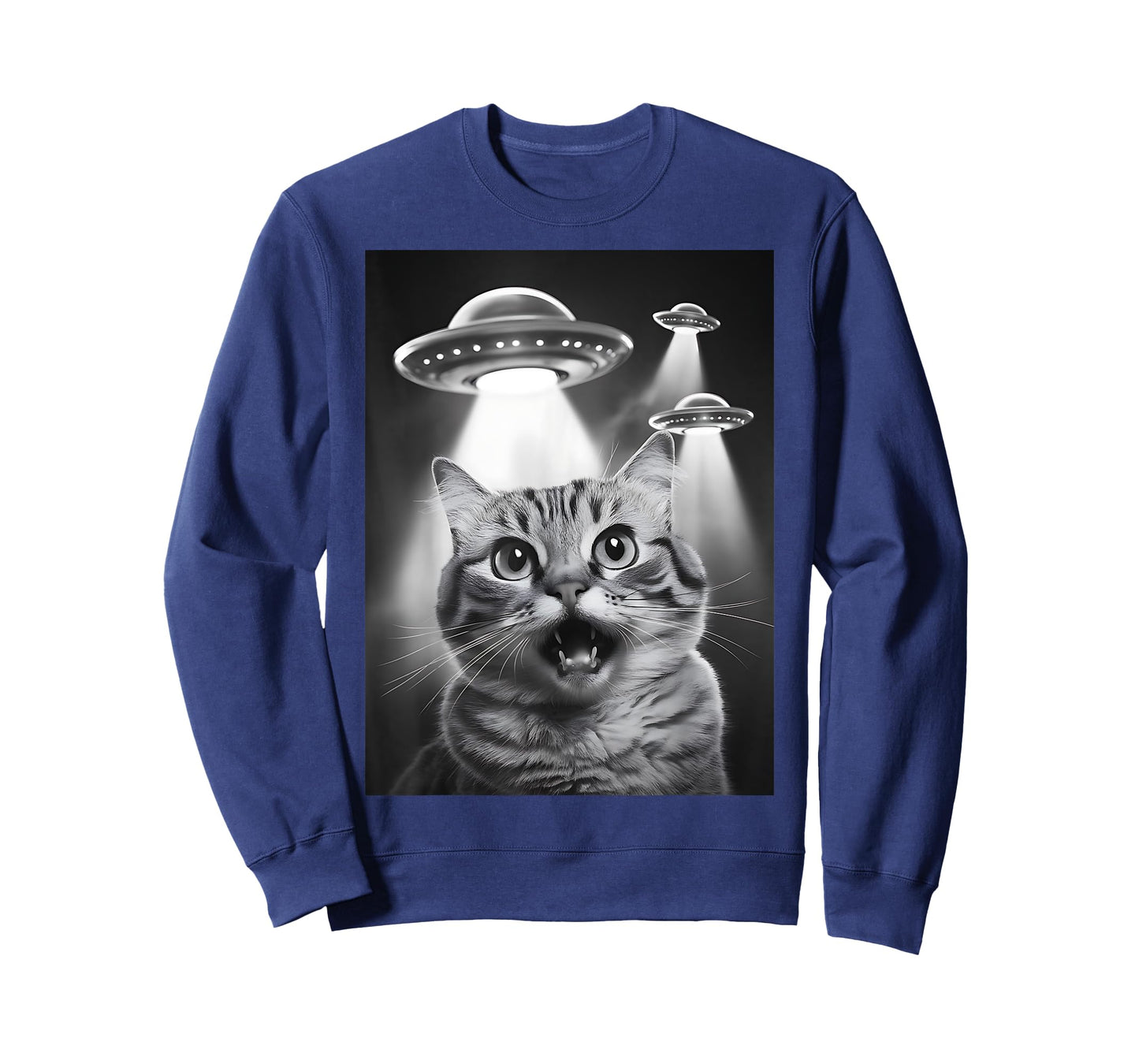 Alien UFO Funny Cat Selfie T-Shirt