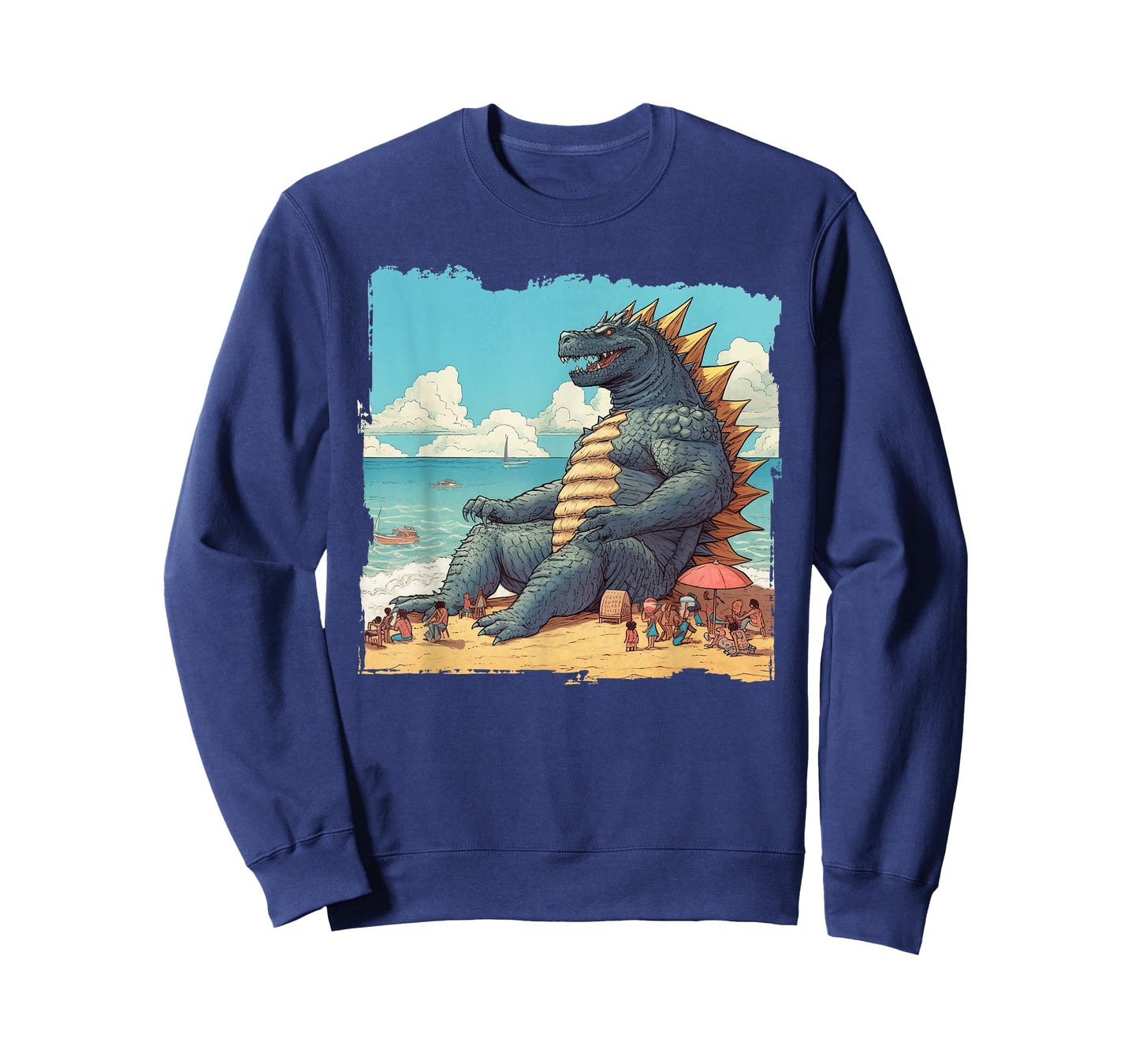 Kaiju on the Beach Suntanning Vacation Ocean Holiday Party T-Shirt