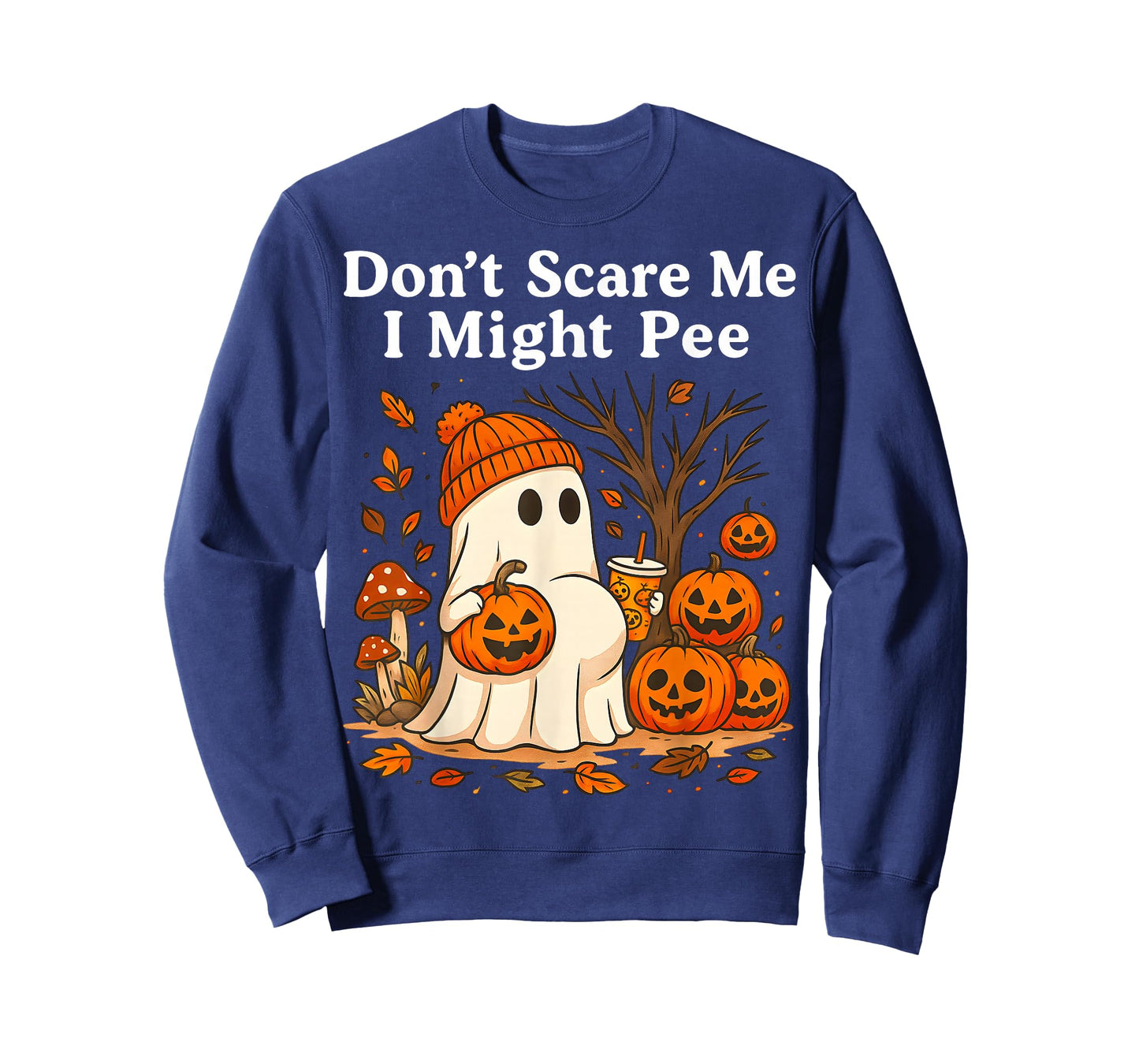 Don't Scare Me I Might Pee Halloween Pregnancy Humor Pumpkin T-Shirt