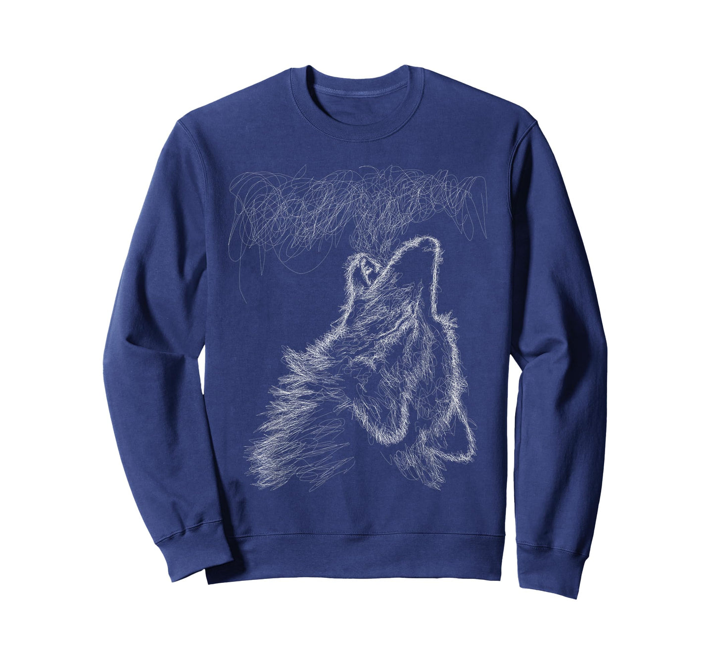 wolf howling scribble head art sketch for lover wolves wild T-Shirt