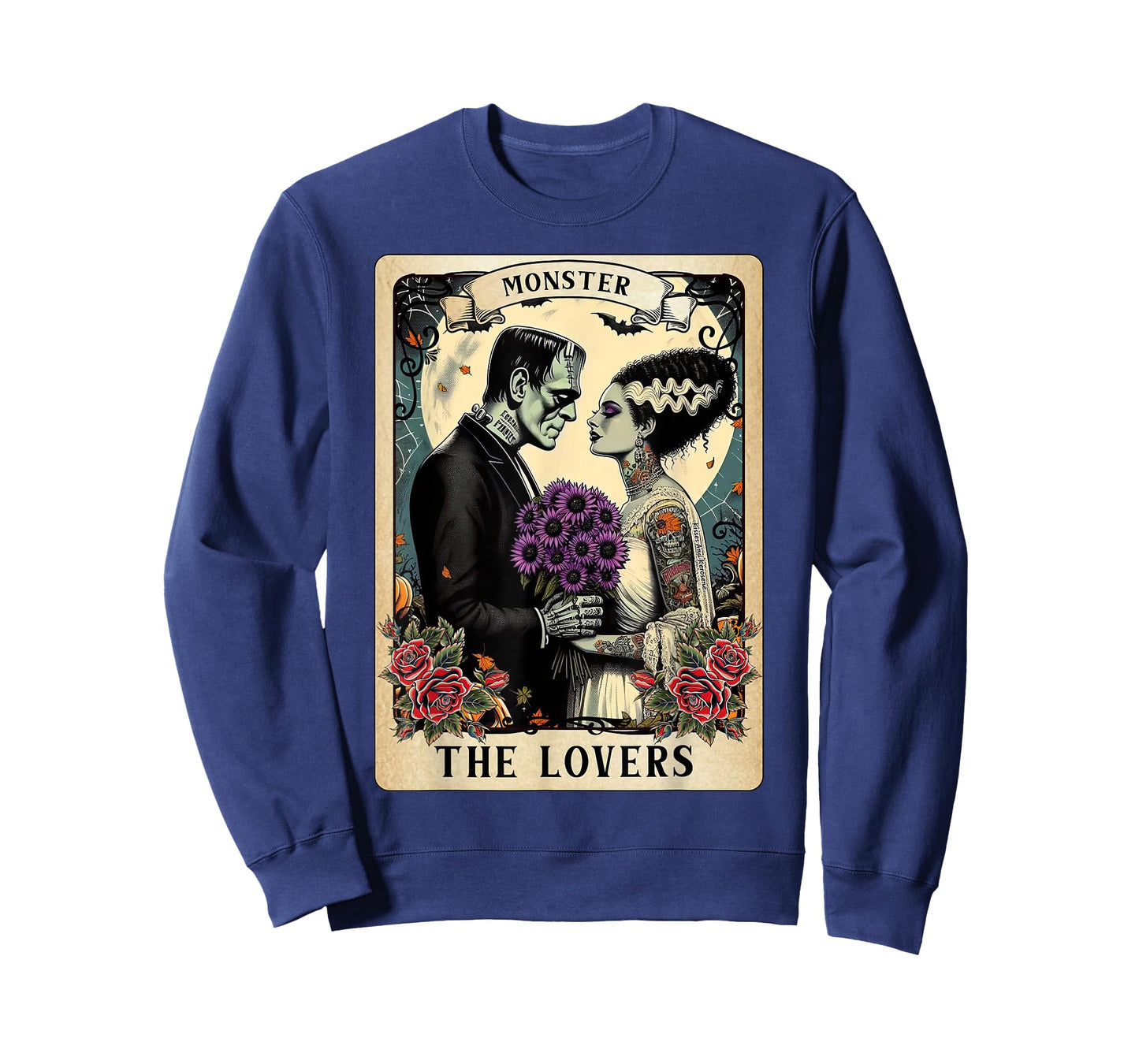 The Monster Frankenstein and Bride The Lovers Tarot Card T-Shirt