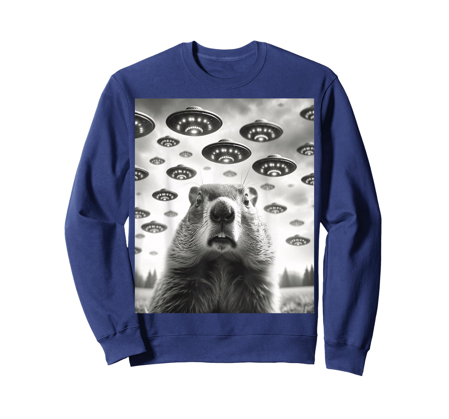 Funny Groundhog Selfie With Alien UFOs Weird Ground Hog Day T-Shirt