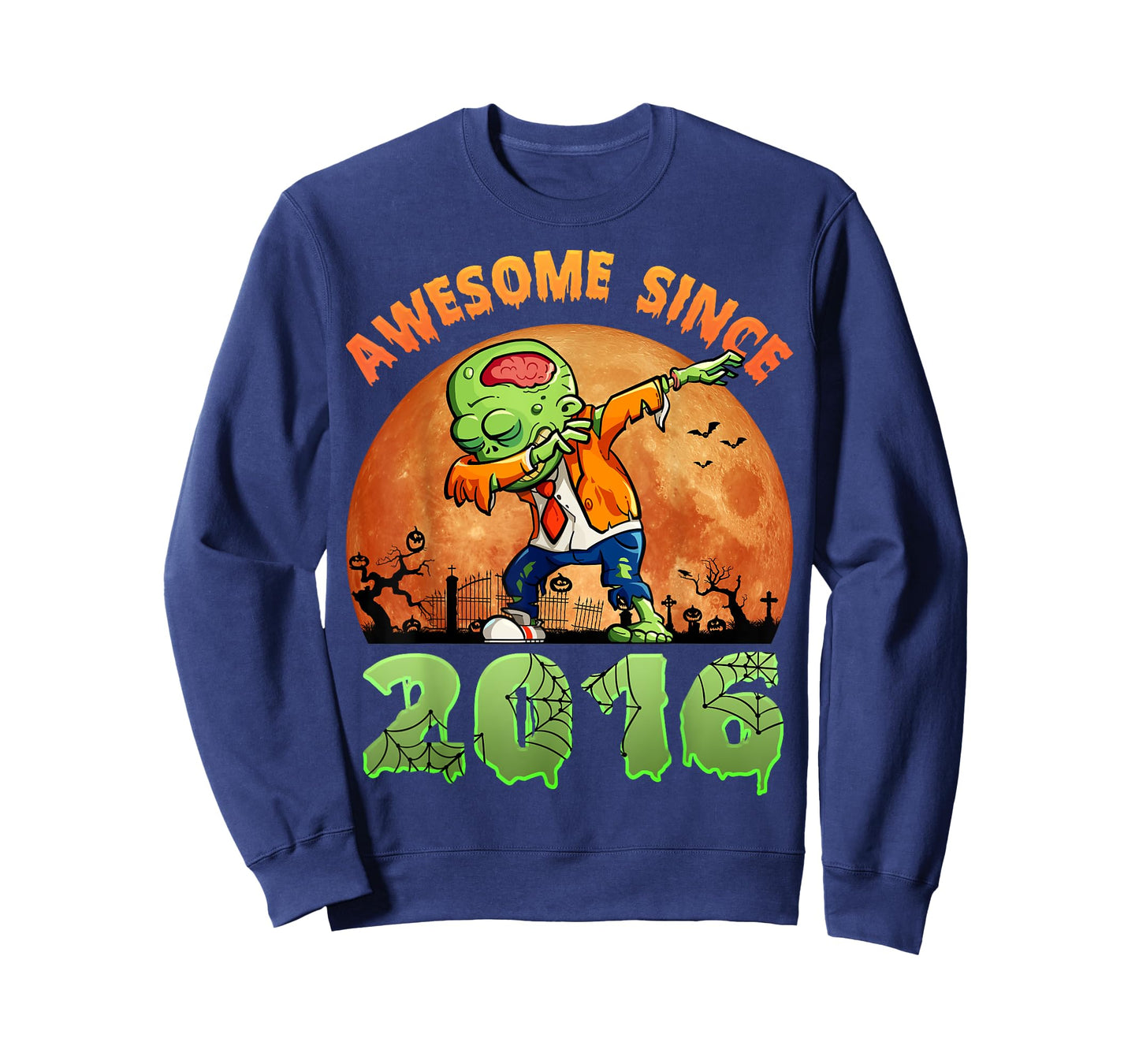 8th Birthday Halloween 8 Years Old Zombie Awesome Since 2016 T-Shirt
