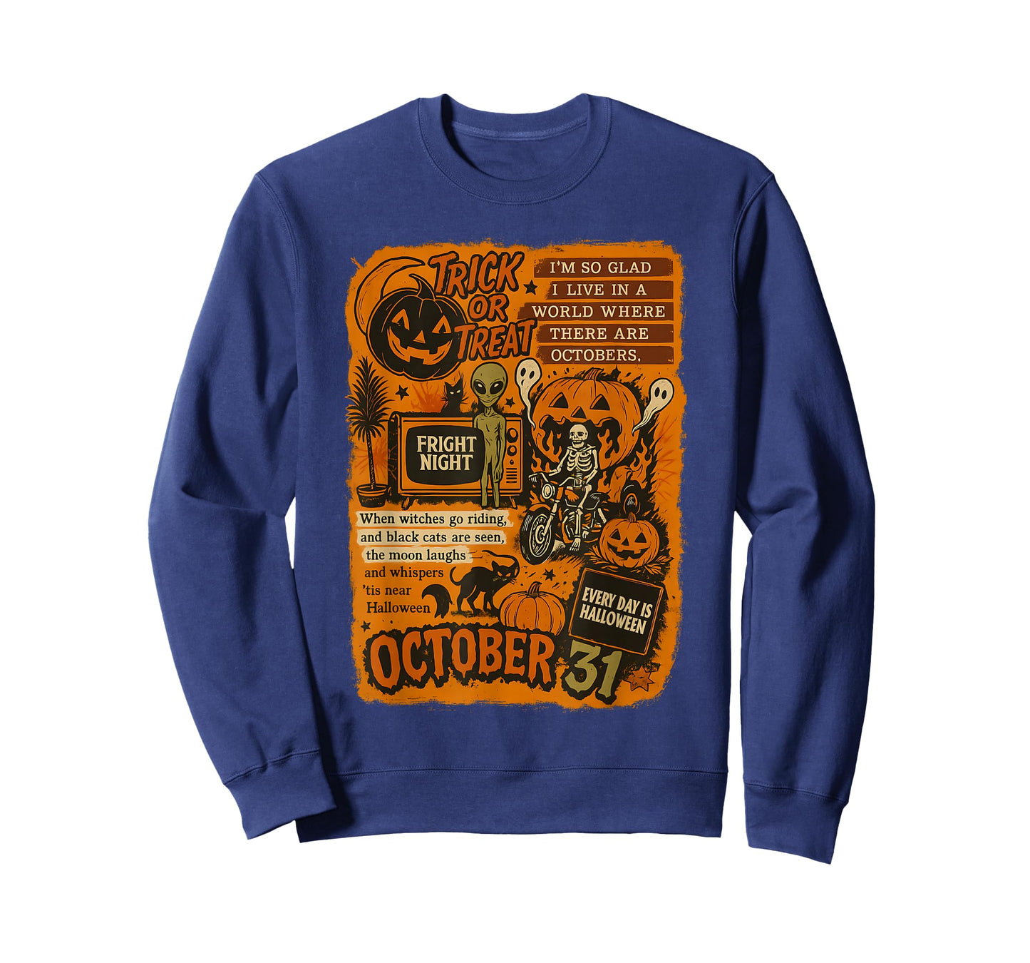 Vintage Halloween Art Quote Collage October 31 T-Shirt