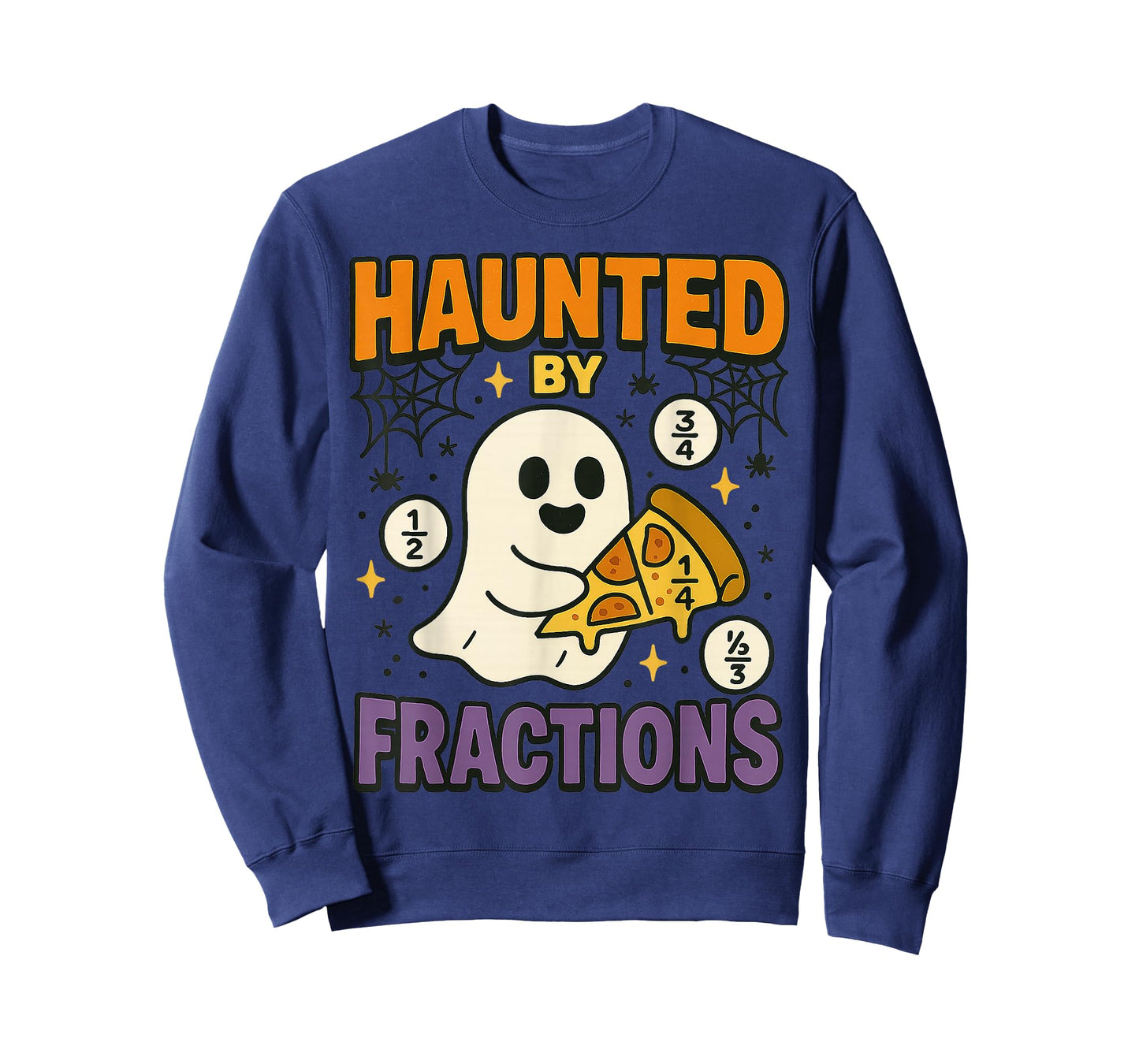 Haunted by Fractions Funny Math Halloween Teacher Design T-Shirt