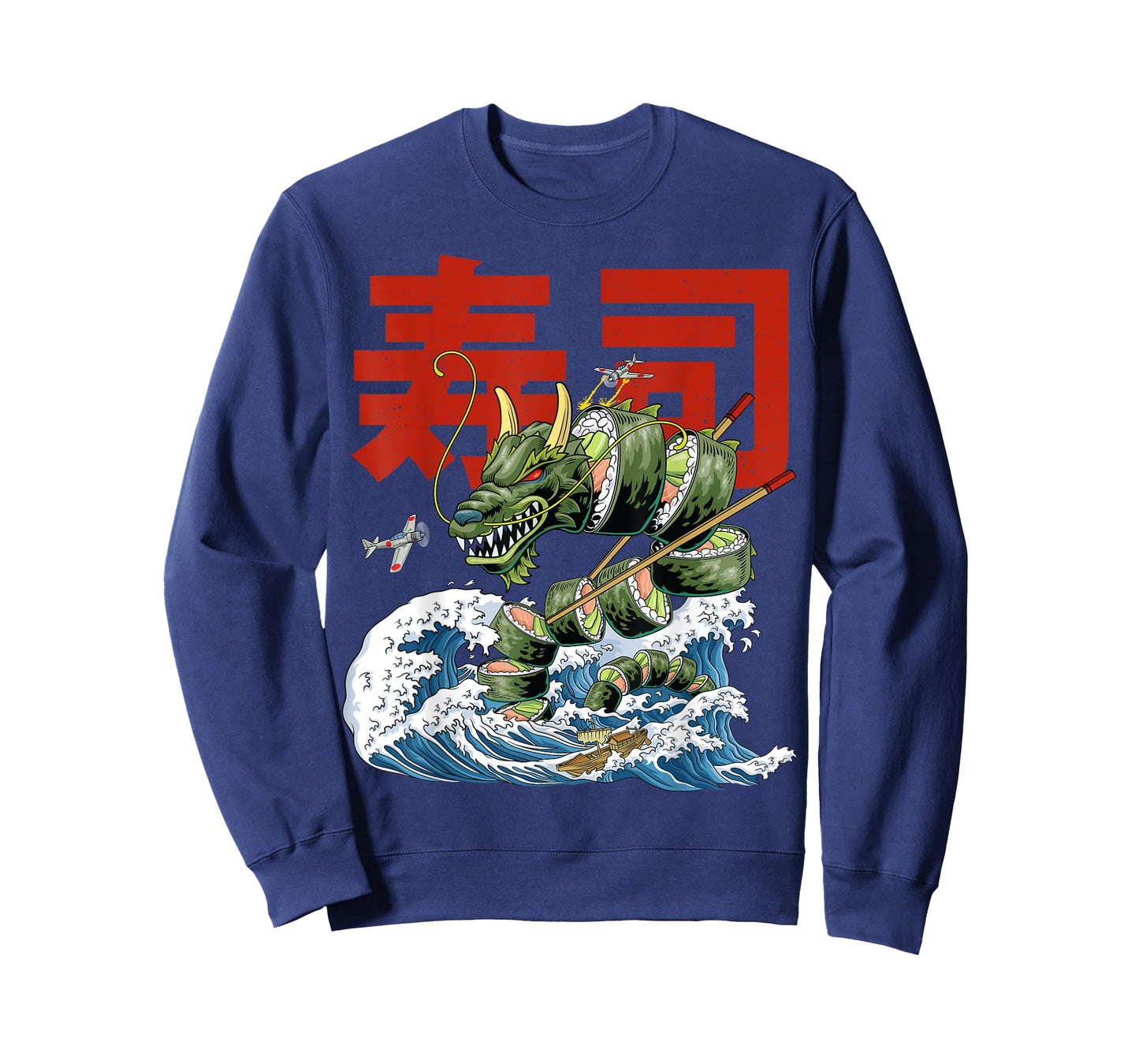 Great Sushi Dragon Kanagawa Wave Roll Japanese Food Kawaii T-Shirt