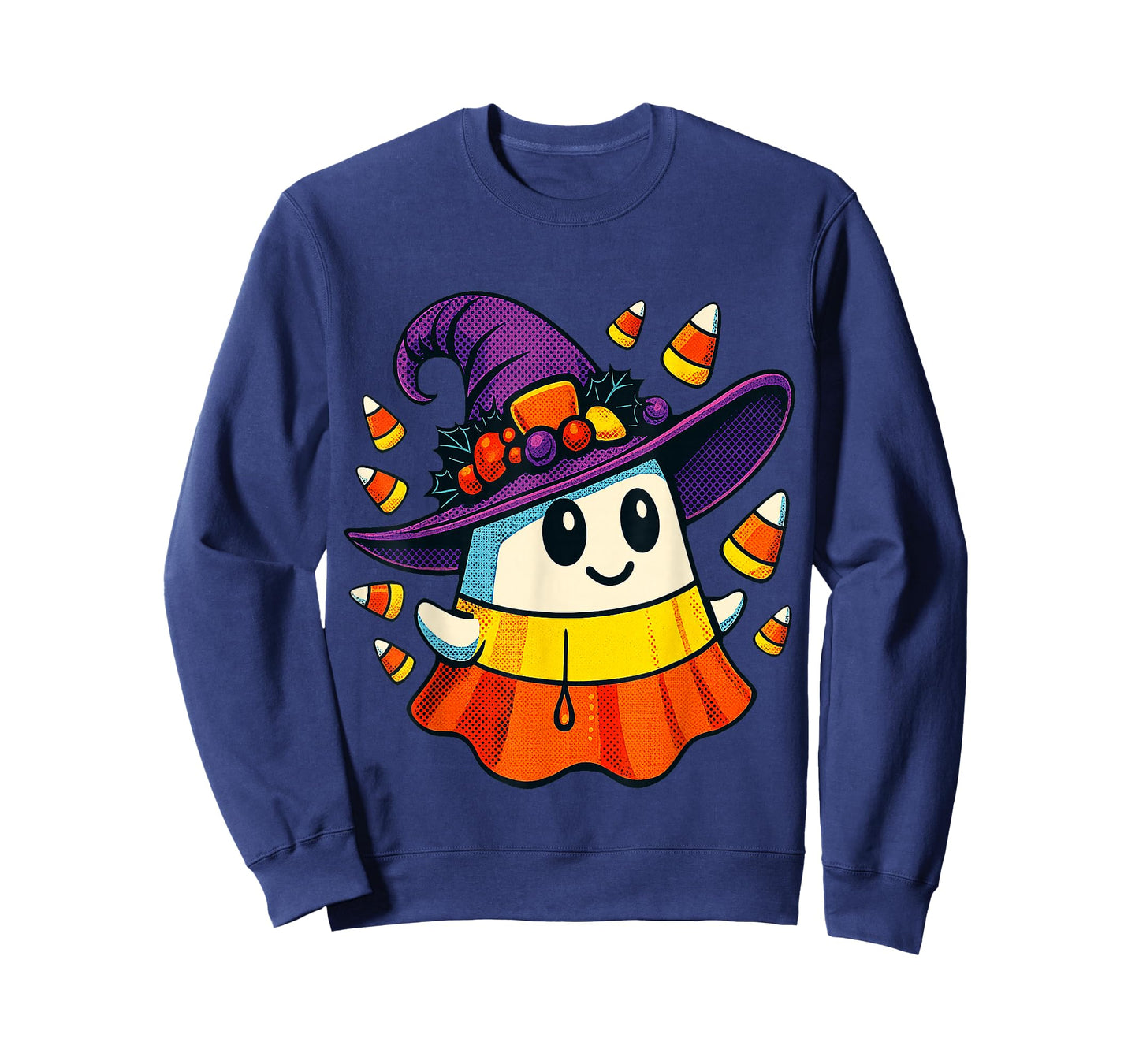 Halloween Ghost Candy Corn Witch Hat Trick Or Treat Kid Boy T-Shirt