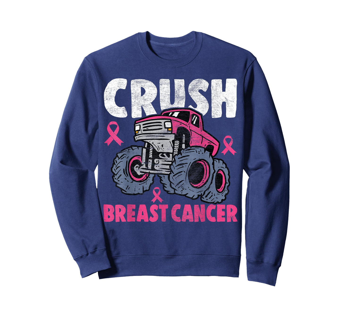 Crush Breast Cancer Awareness Monster Truck kids Boys Girls T-Shirt