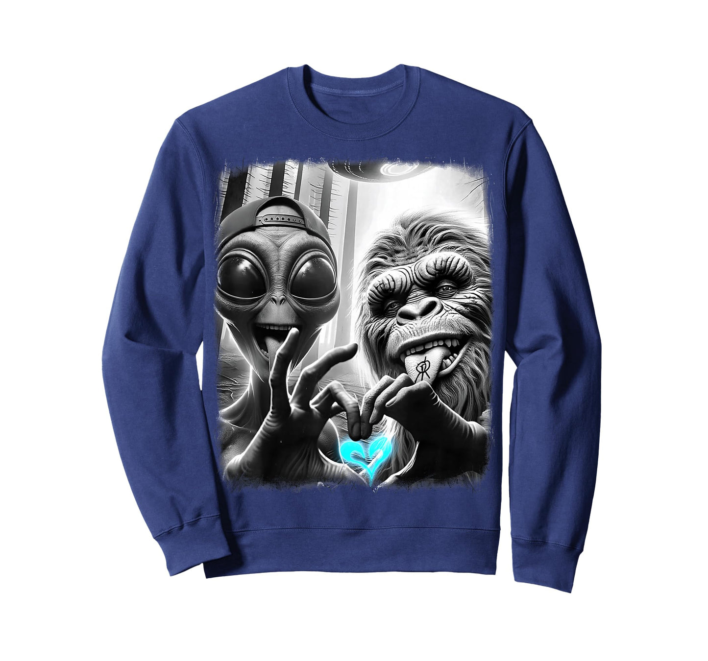 Bigfoot Sasquatch Alien Lovefest Love Hand Sign 0LTD4V T-Shirt