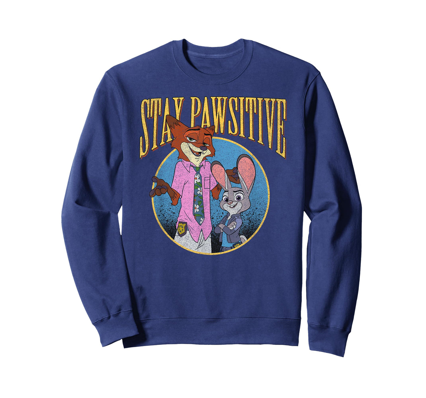 Disney Zootopia 2 Stay Pawsitive Distressed Portrait T-Shirt
