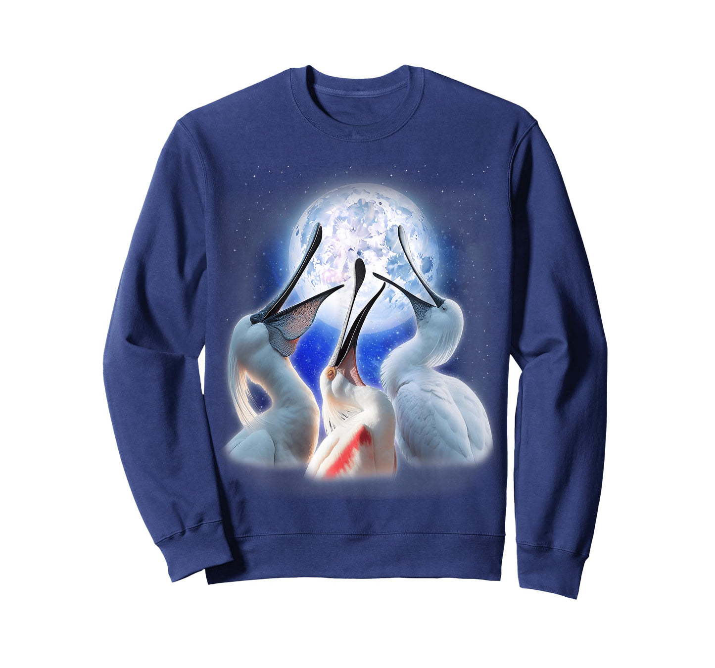3 Spoonbills Howling At The Moon Funny Spoonbill Bird Lover T-Shirt