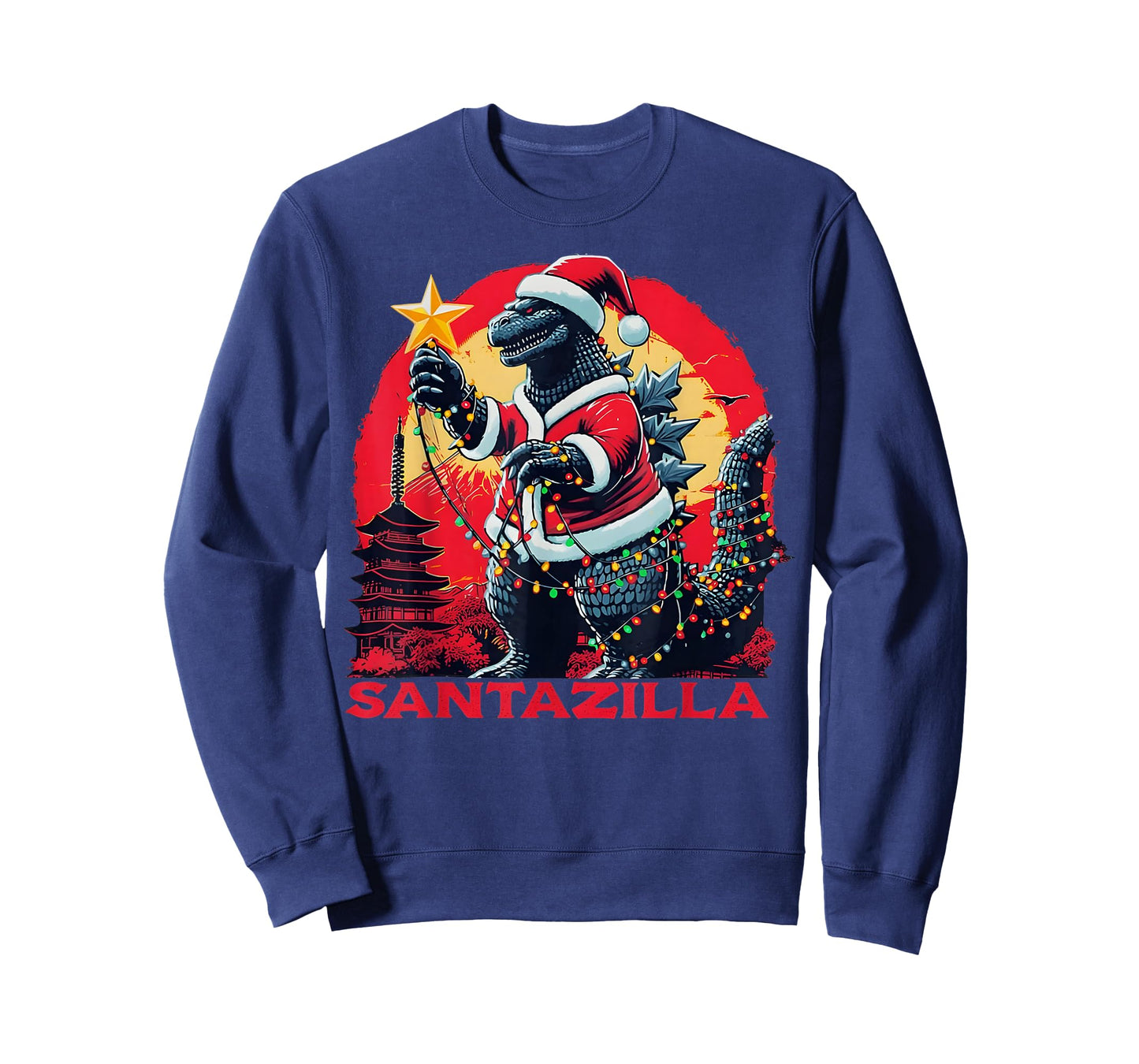 Xmas Christmas Santazilla Funny Holiday Monster Dinosaur T-Shirt