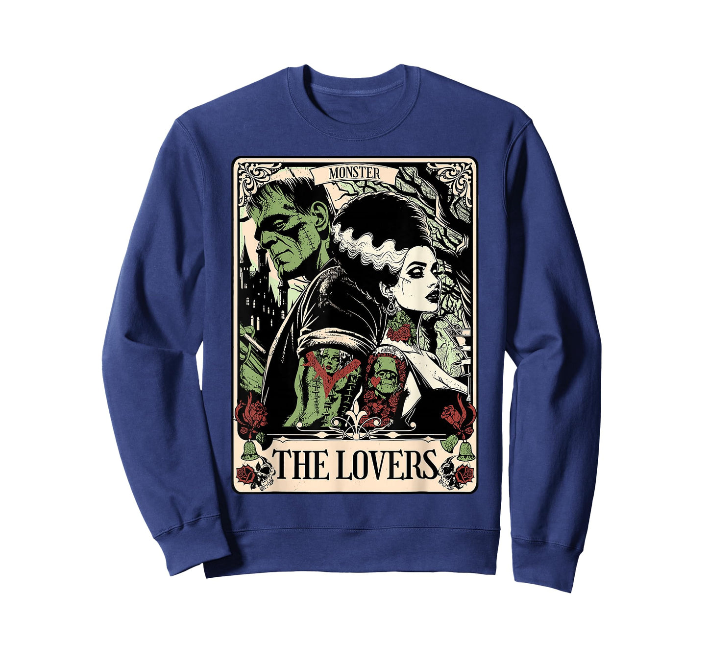 Halloween The Monster and Bride The Lovers Tarot Card T-Shirt