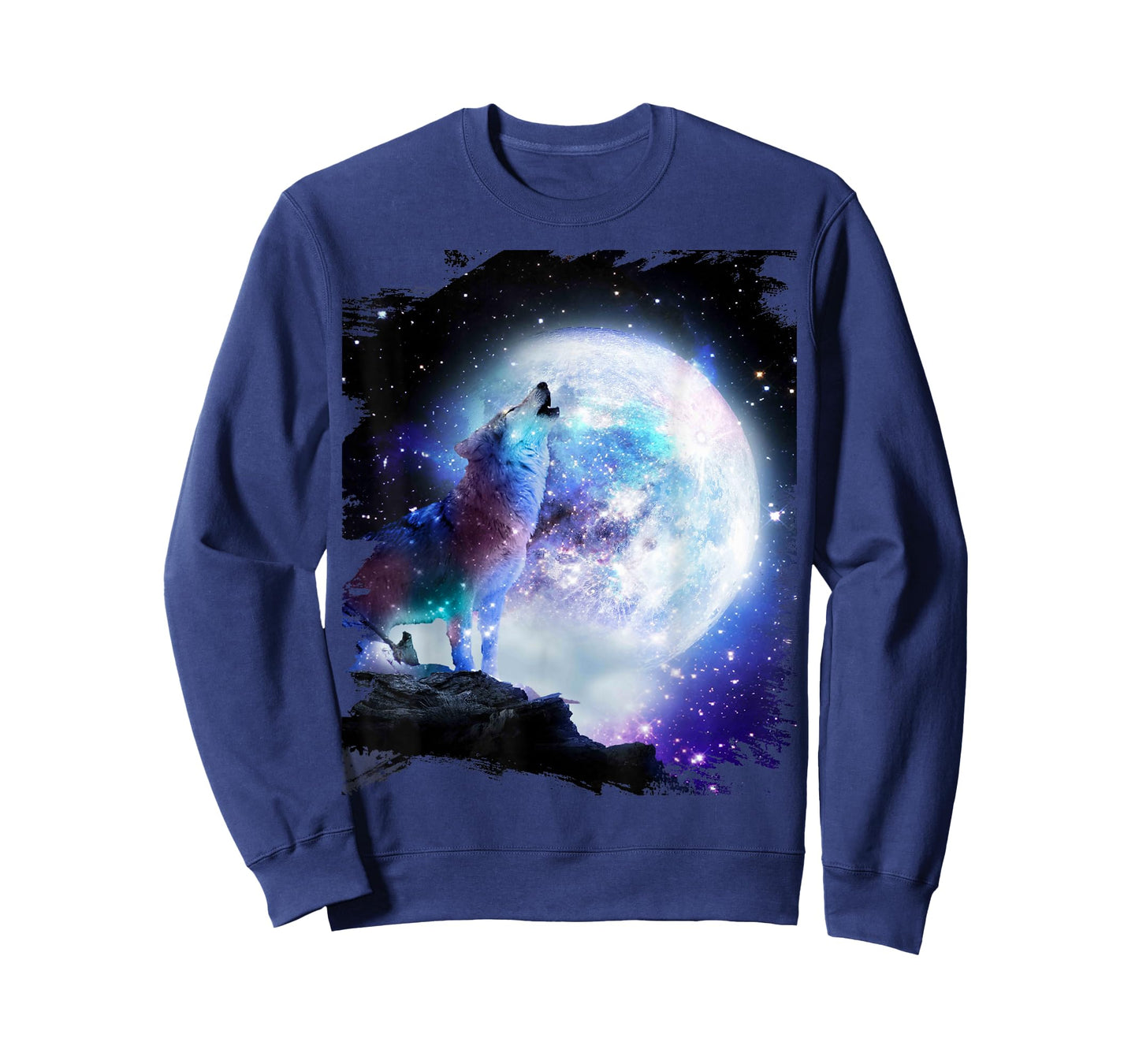 Cosmic Space Wolf Wolves Howling At Moon T-Shirt