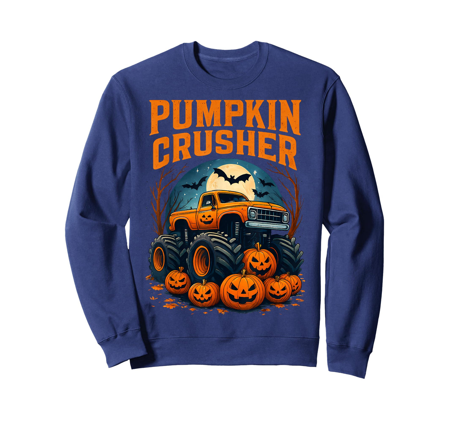 Kids Halloween Pumpkin Crusher Monster Truck Toddler Boys T-Shirt