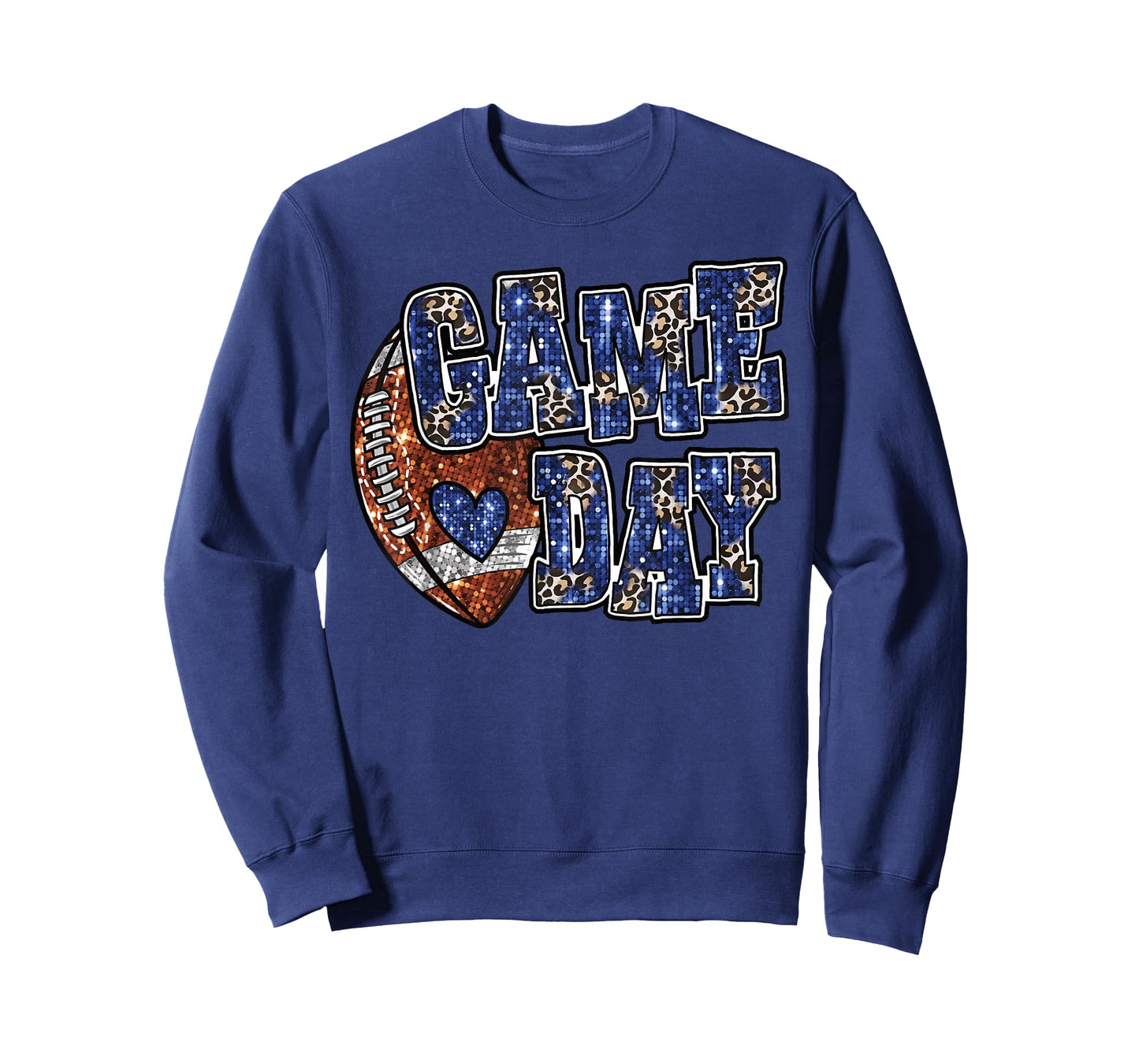 Game Day Leopard Football Bling Bling Football Lover T-Shirt