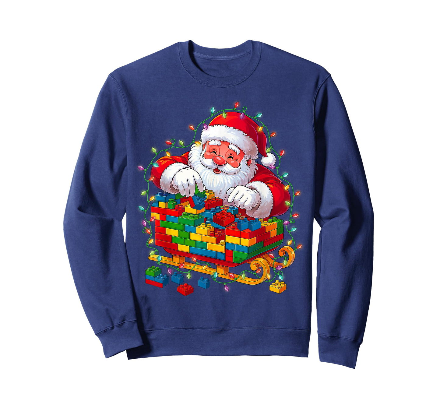 Building Blocks Santa Sleigh Master Builders Christmas Kids T-Shirt