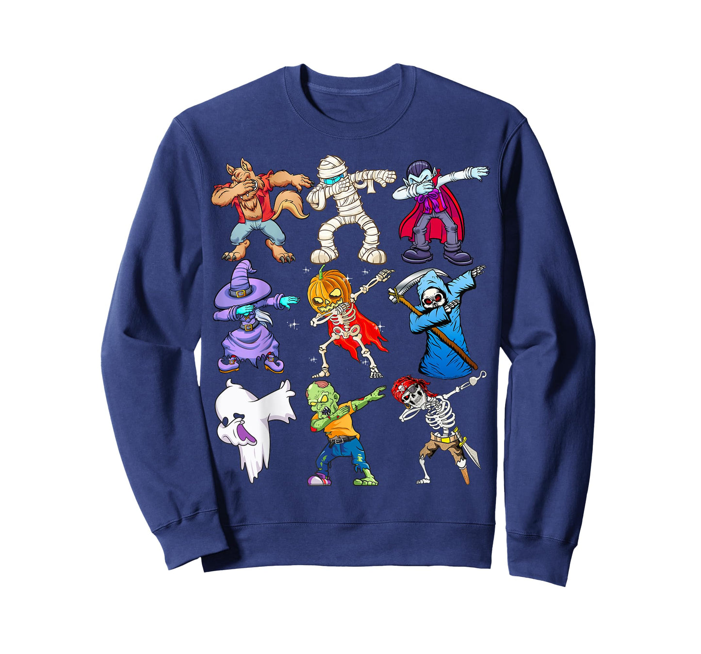 Dabbing Halloween Monsters Skeleton Pirate Pumpkin Dabbing T-Shirt