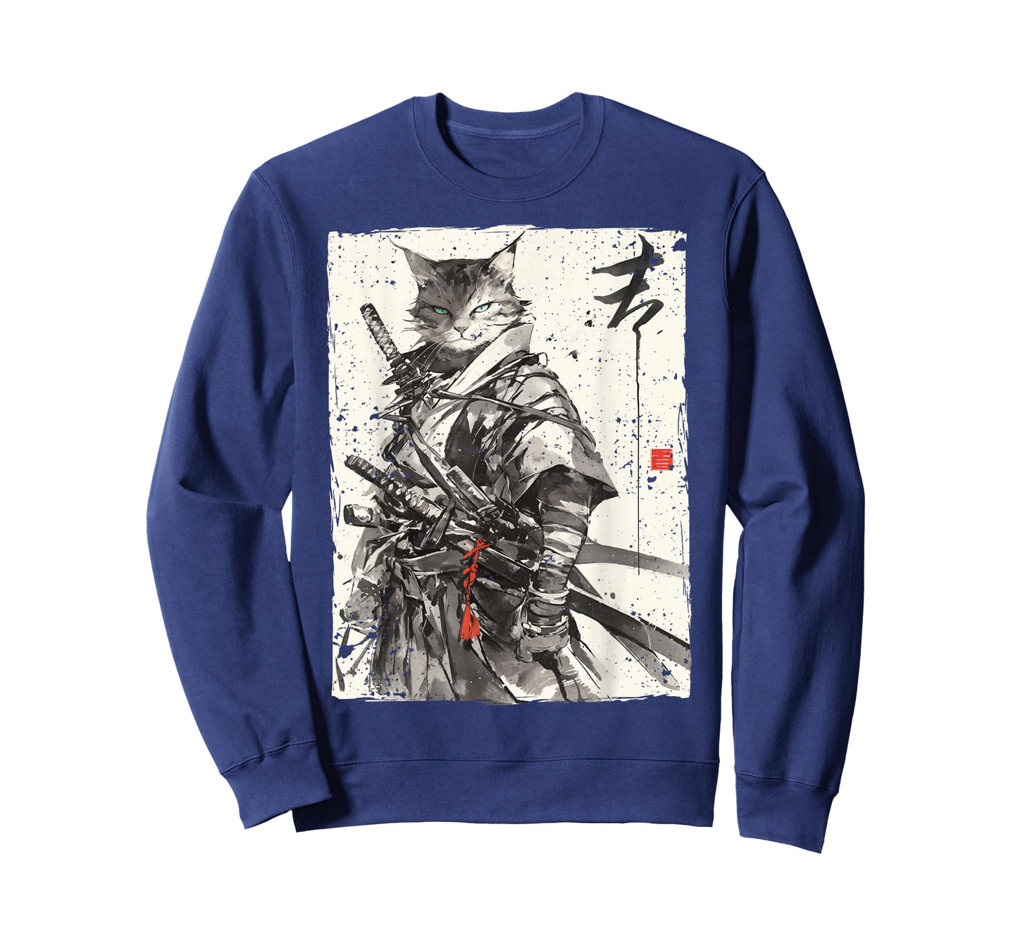Samurai Cat Warrior Ukiyo Ink Artwork Cat Samurai T-Shirt