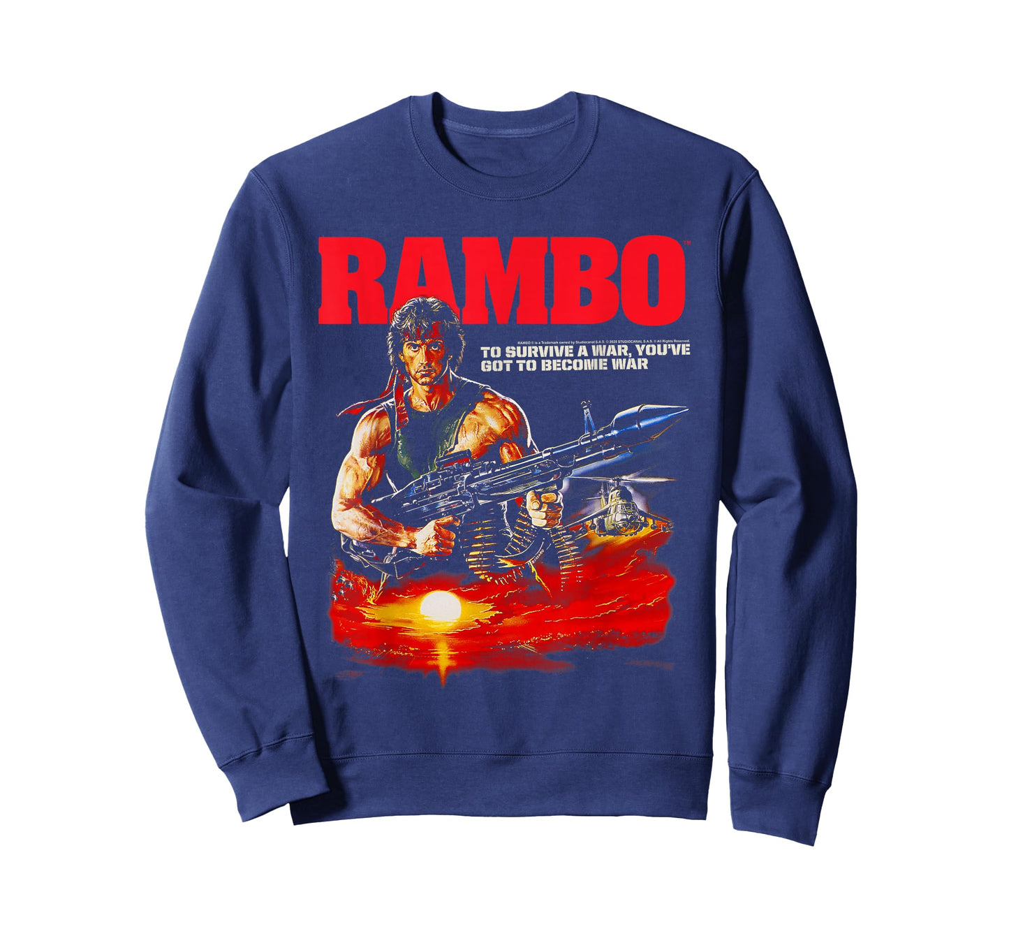 Rambo Missile Launcher Illustration Vintage Action Movie T-Shirt
