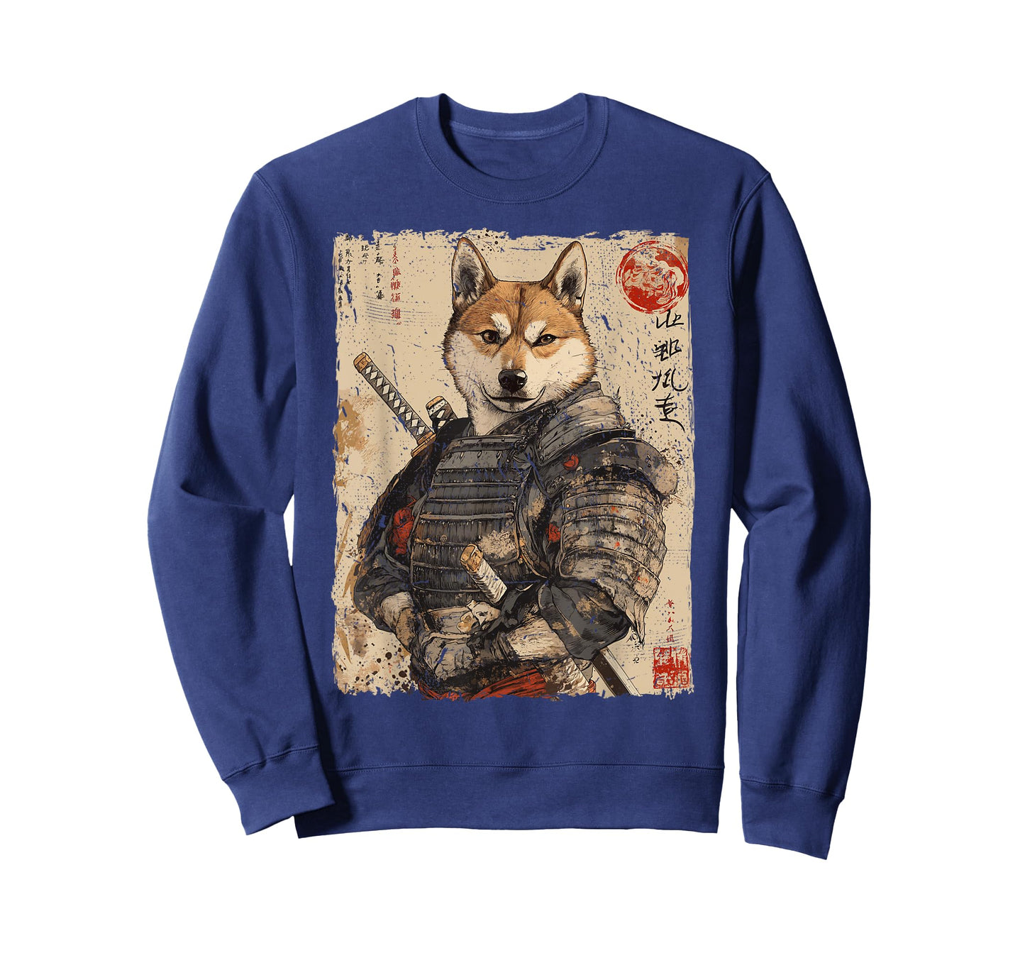 Samurai Dog Warrior Japanese Ukiyo-e Artwork Dog Samurai T-Shirt