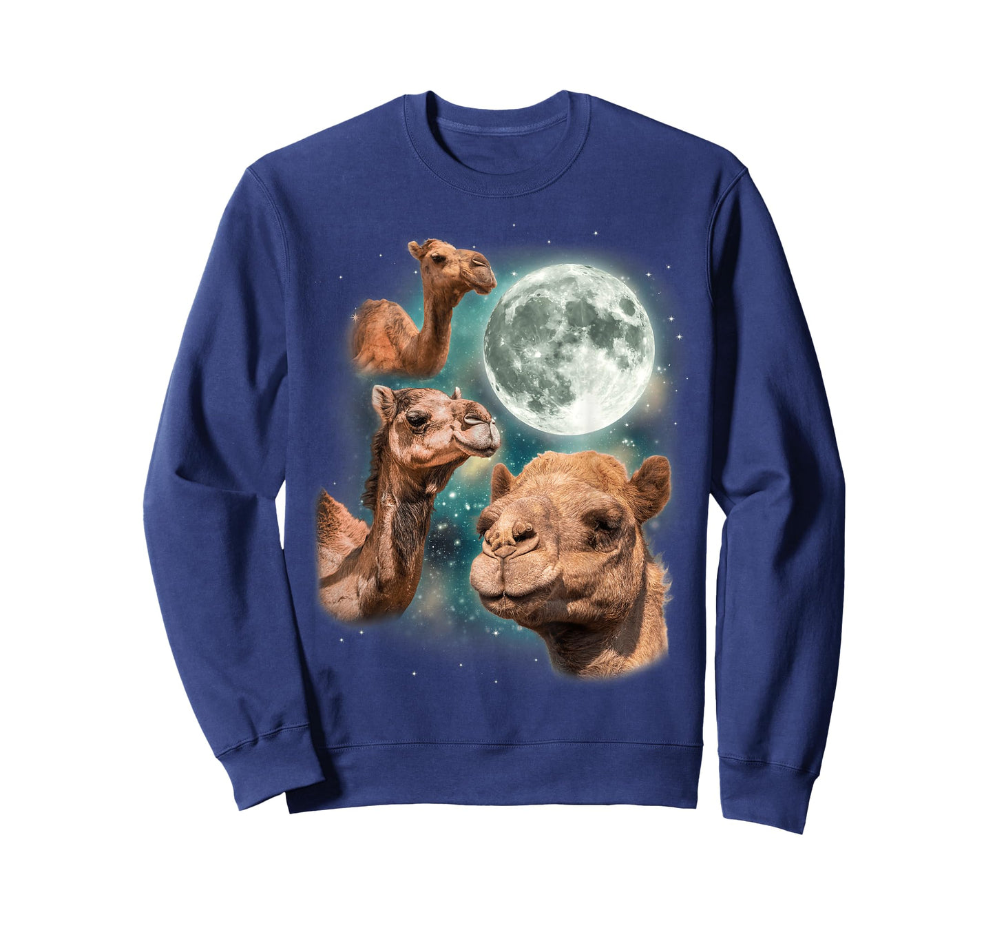 Three Camels Moon | 3 Dromedary Camels Under A Desert Moon T-Shirt