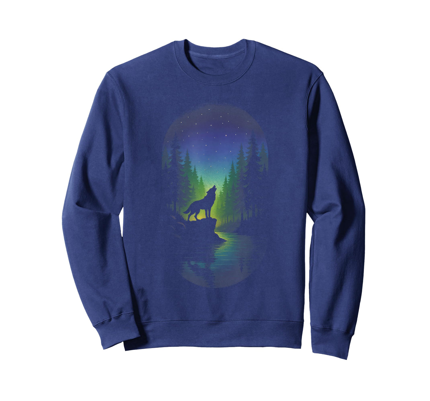 Wolf Silhouette - Forest Wildlife Outdoor Scene T-Shirt