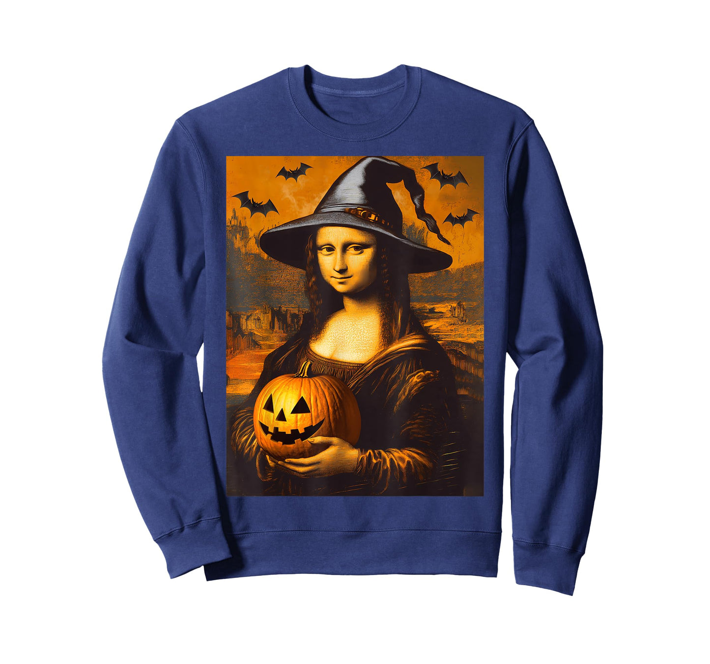 Scary Halloween Horror Mona Lisa Art Spooky Pumpkin Painting T-Shirt