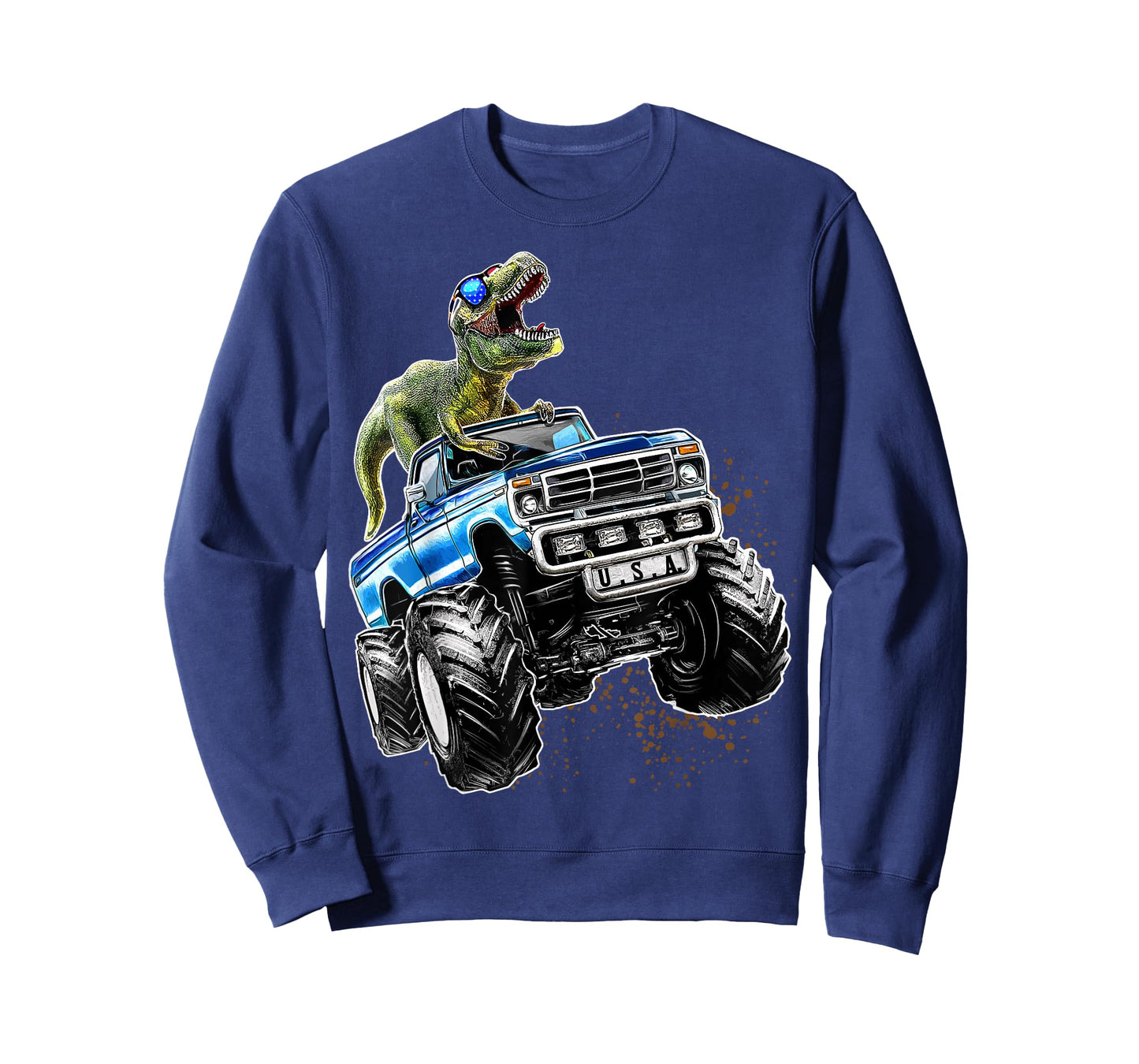 T Rex Dinosaur Monster Truck Patriotic Birthday Gift Boys T-Shirt
