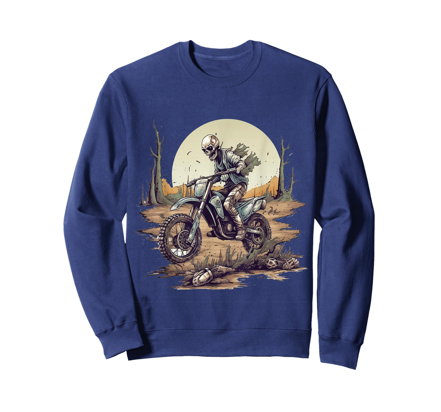 Zombie Riding Dirt Bike Halloween Motorcyle Motocross Rider T-Shirt