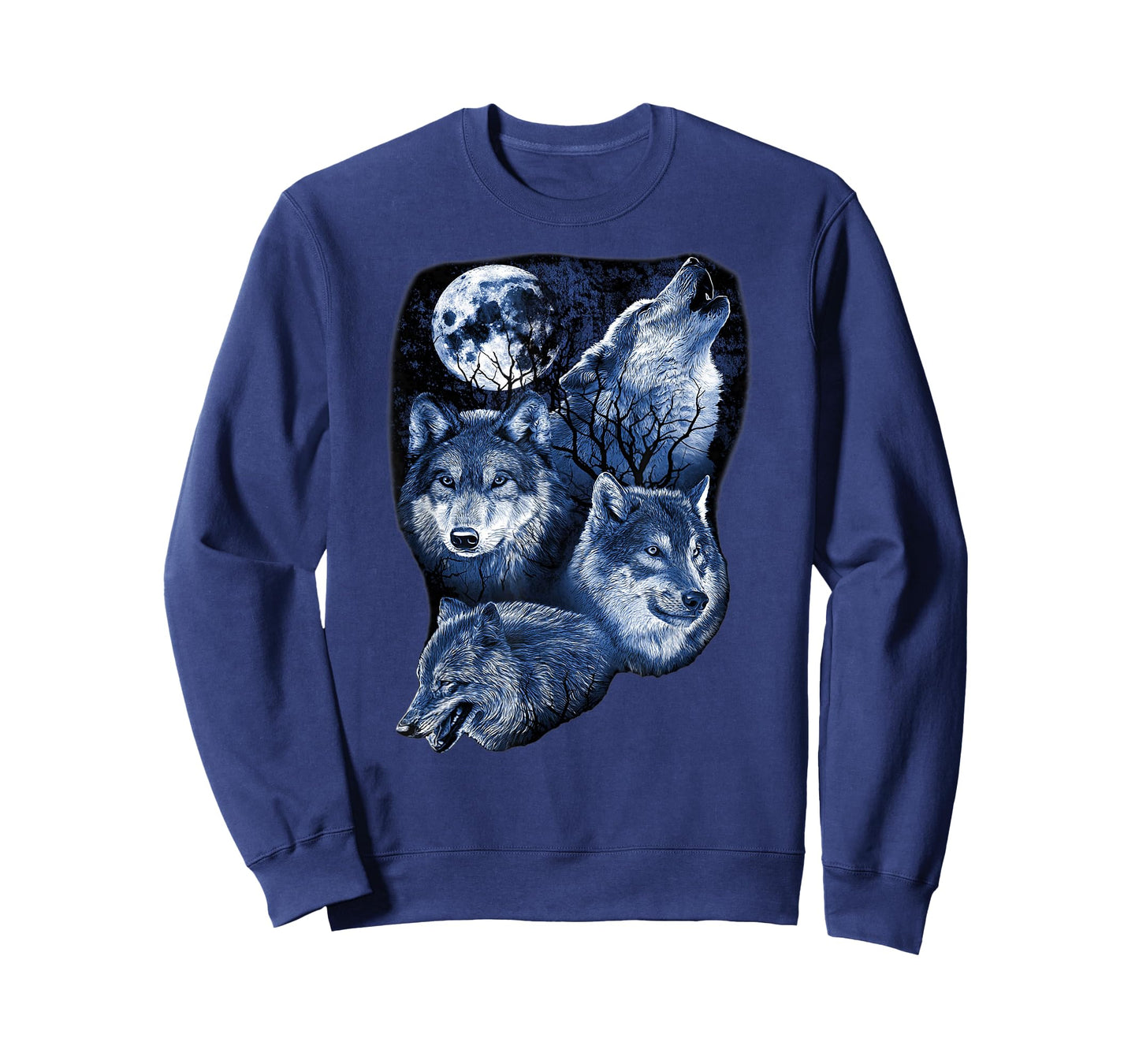 Four Wolfs Howling At The Moon Wolf Lover T-Shirt