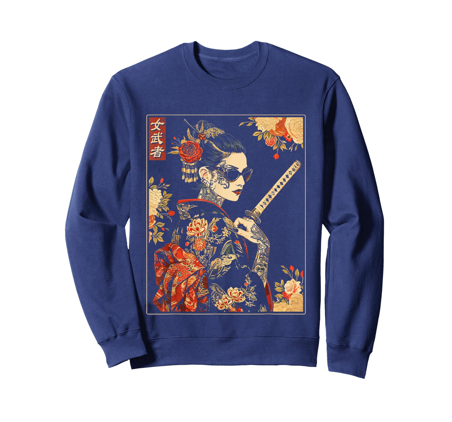 Japanese Gothic Samurai Art Woman With Katana Sword T-Shirt