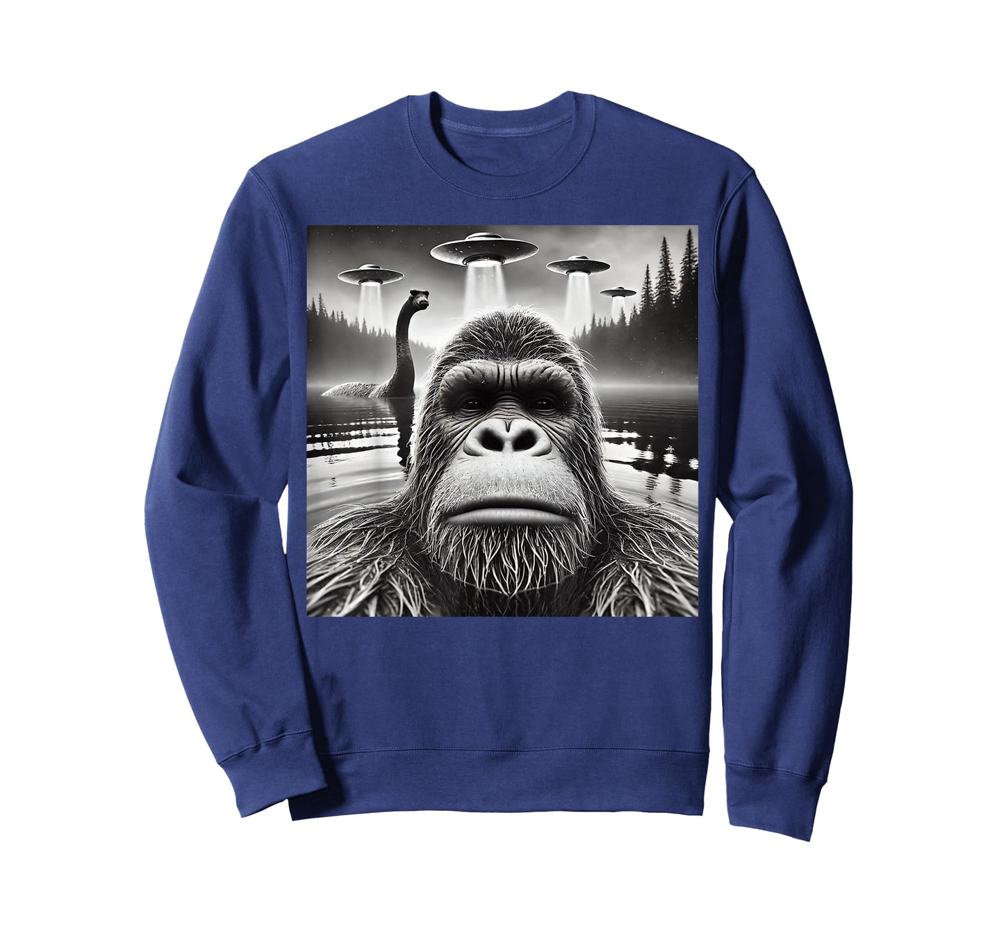 Bigfoot Lock Ness Monster Alien UFO Funny Graphic T-Shirt