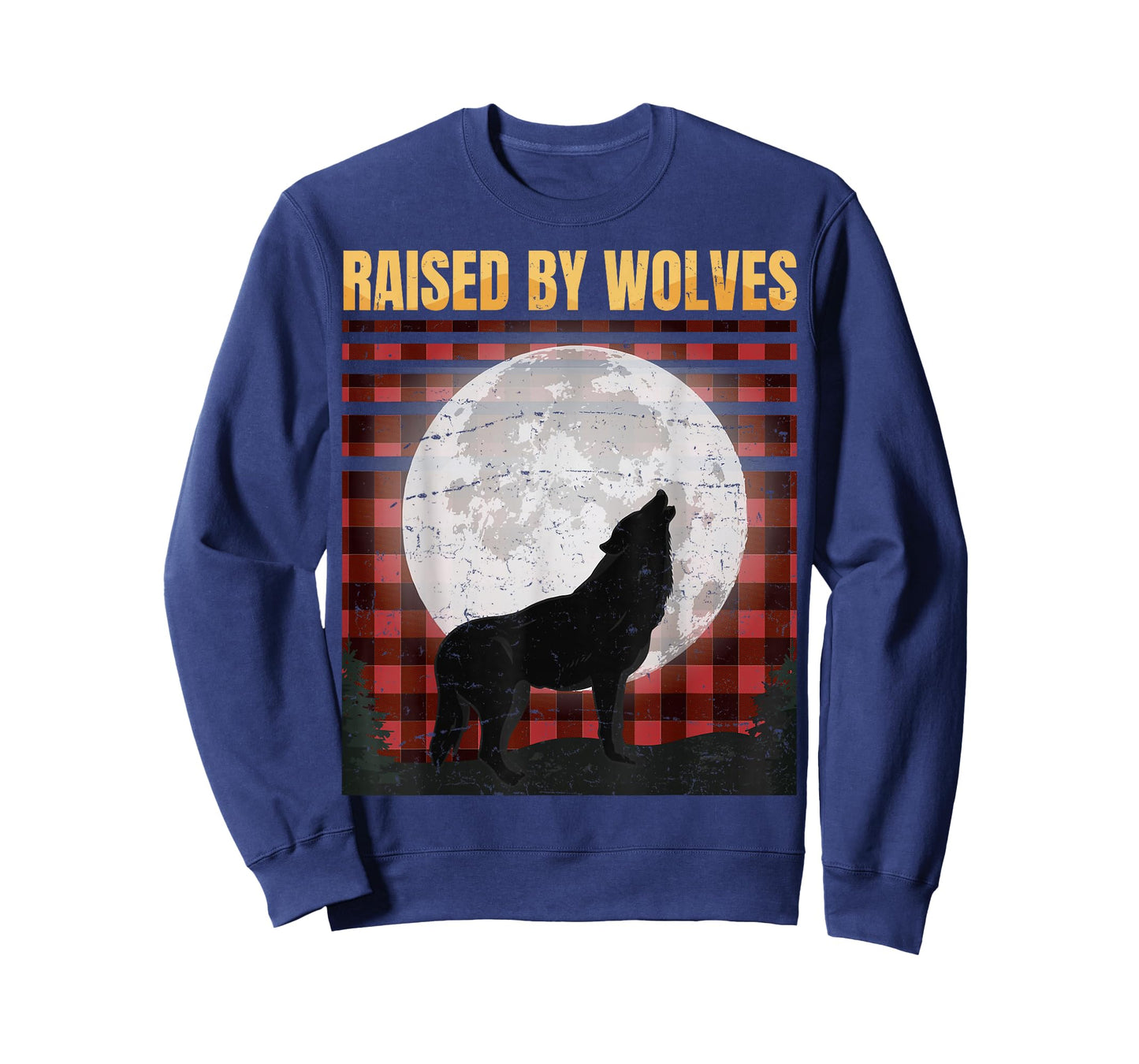 Raised By Wolfes - Red Plaid Woodworking - Vintage - Gift T-Shirt