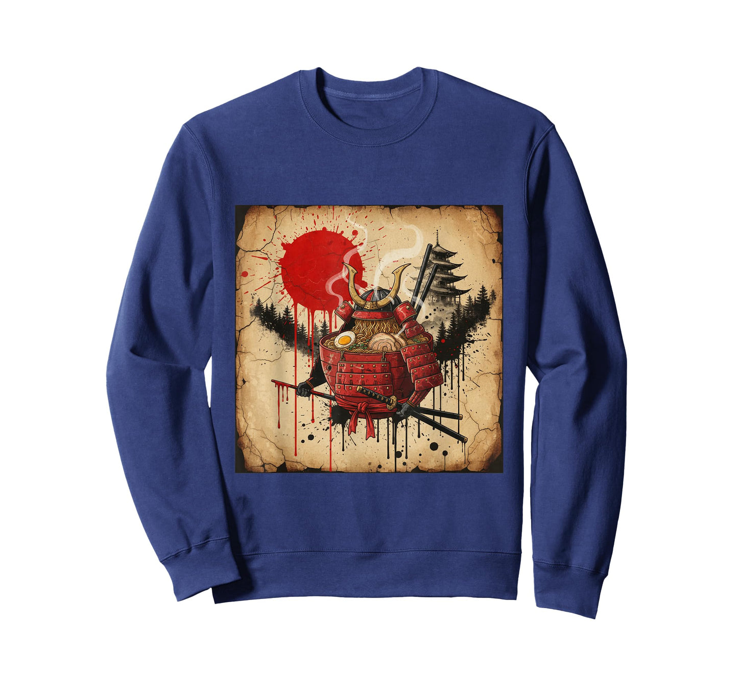 Samurai Ramen Bowl Japanese Parody Warrior Art T-Shirt