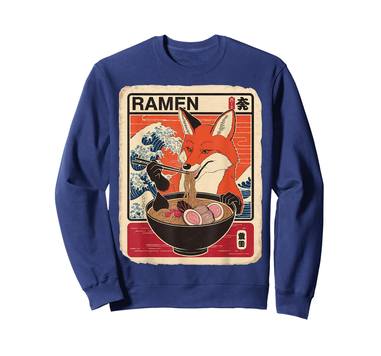 Fox Ramen Japanese Funny Graphic Kawaii Ezo Orange Fox T-Shirt