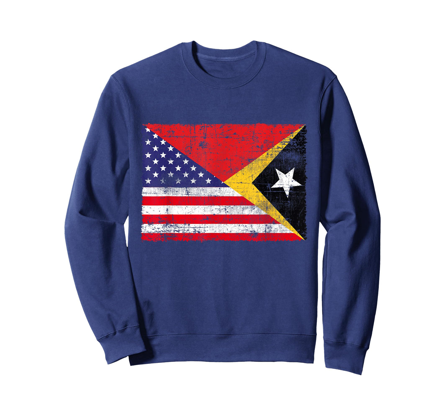 Retro Patriotic USA American Flag Timor-Leste Flag T-Shirt