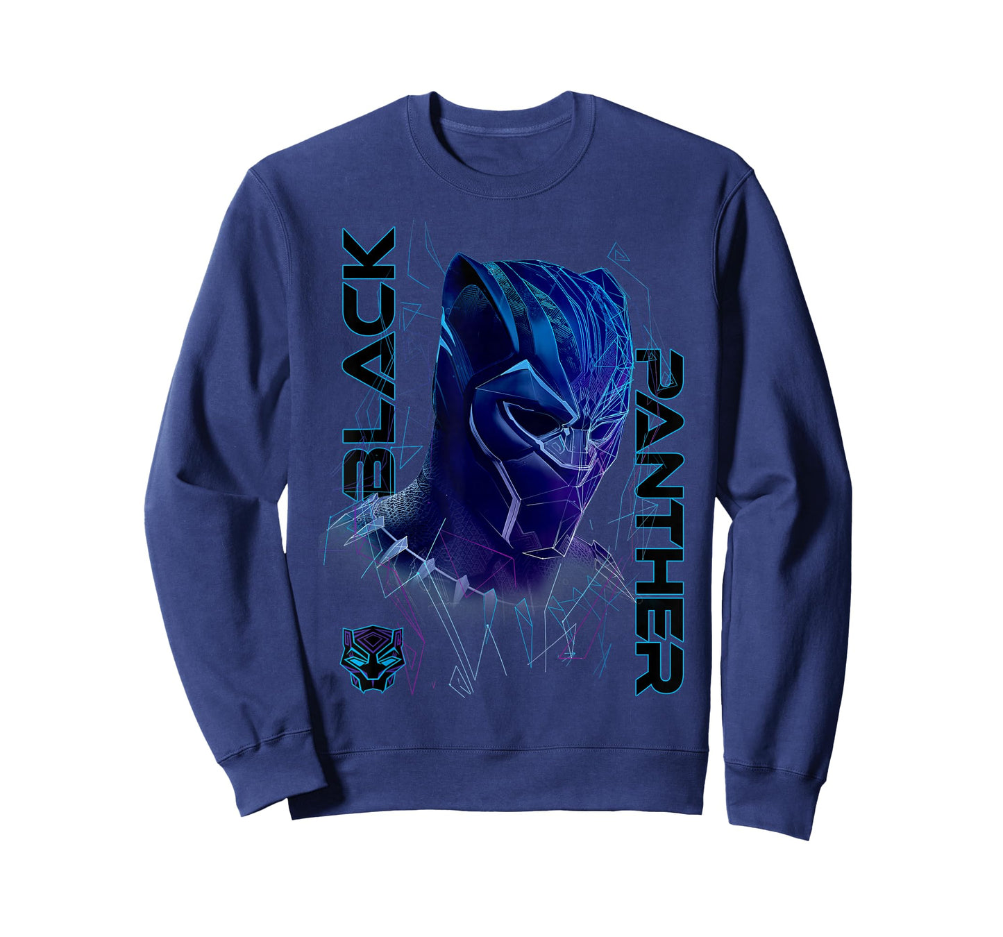 Marvel Black Panther Movie Geo Tech Purple Portrait T-Shirt T-Shirt